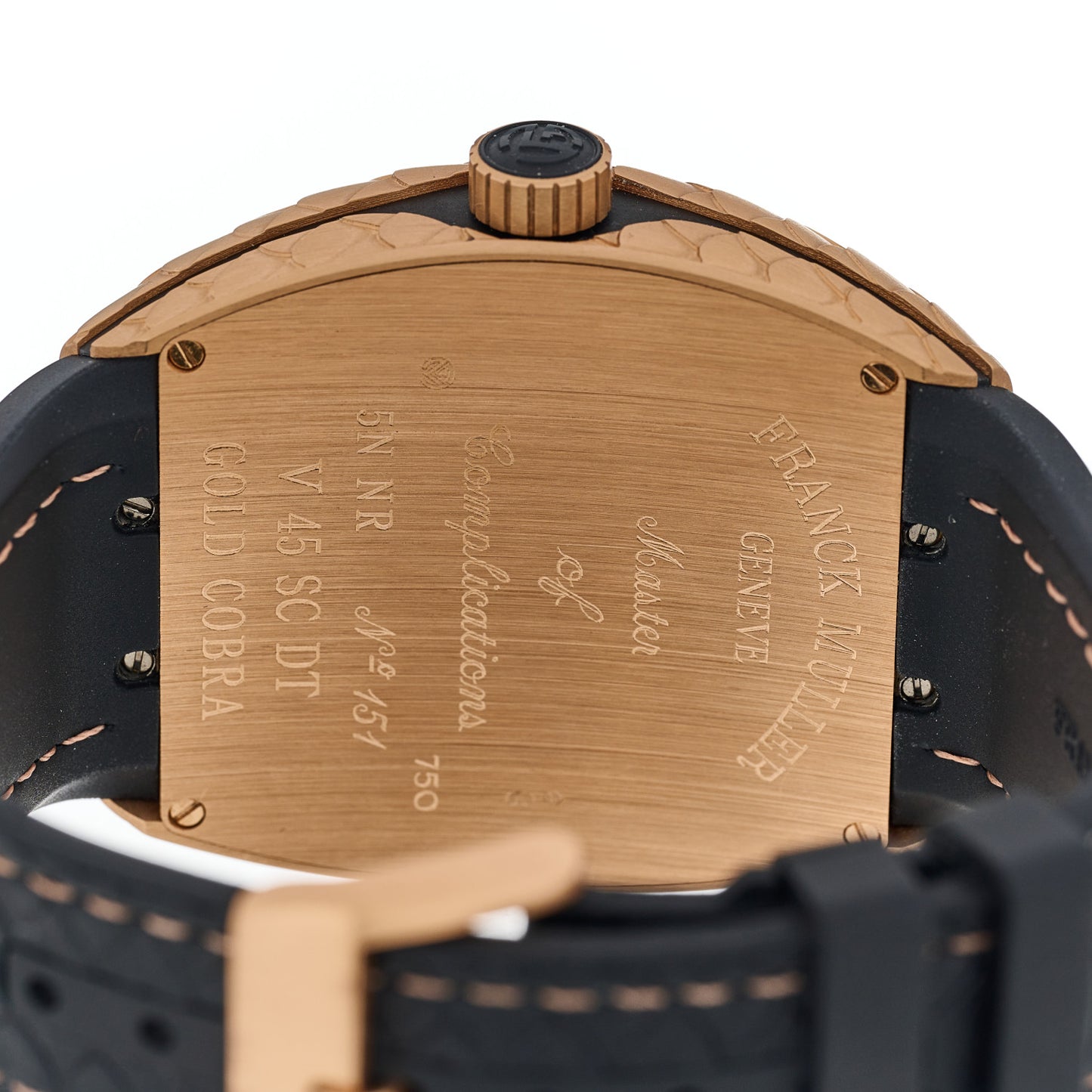 18K Rose Gold Rubber 45mm Vanguard Limited Edition Gold Cobra Automatic Watch V45SCDTGOLD