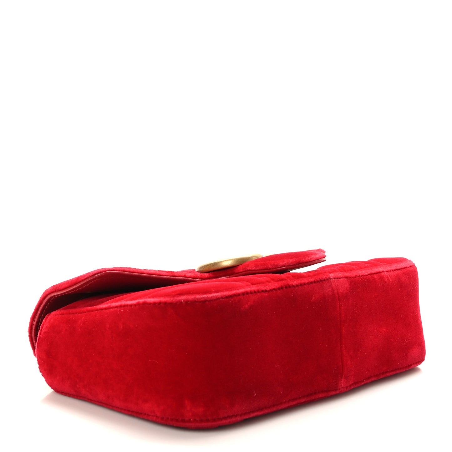 Velvet Matelasse Mini GG Marmont Shoulder Bag Hibiscus Red
