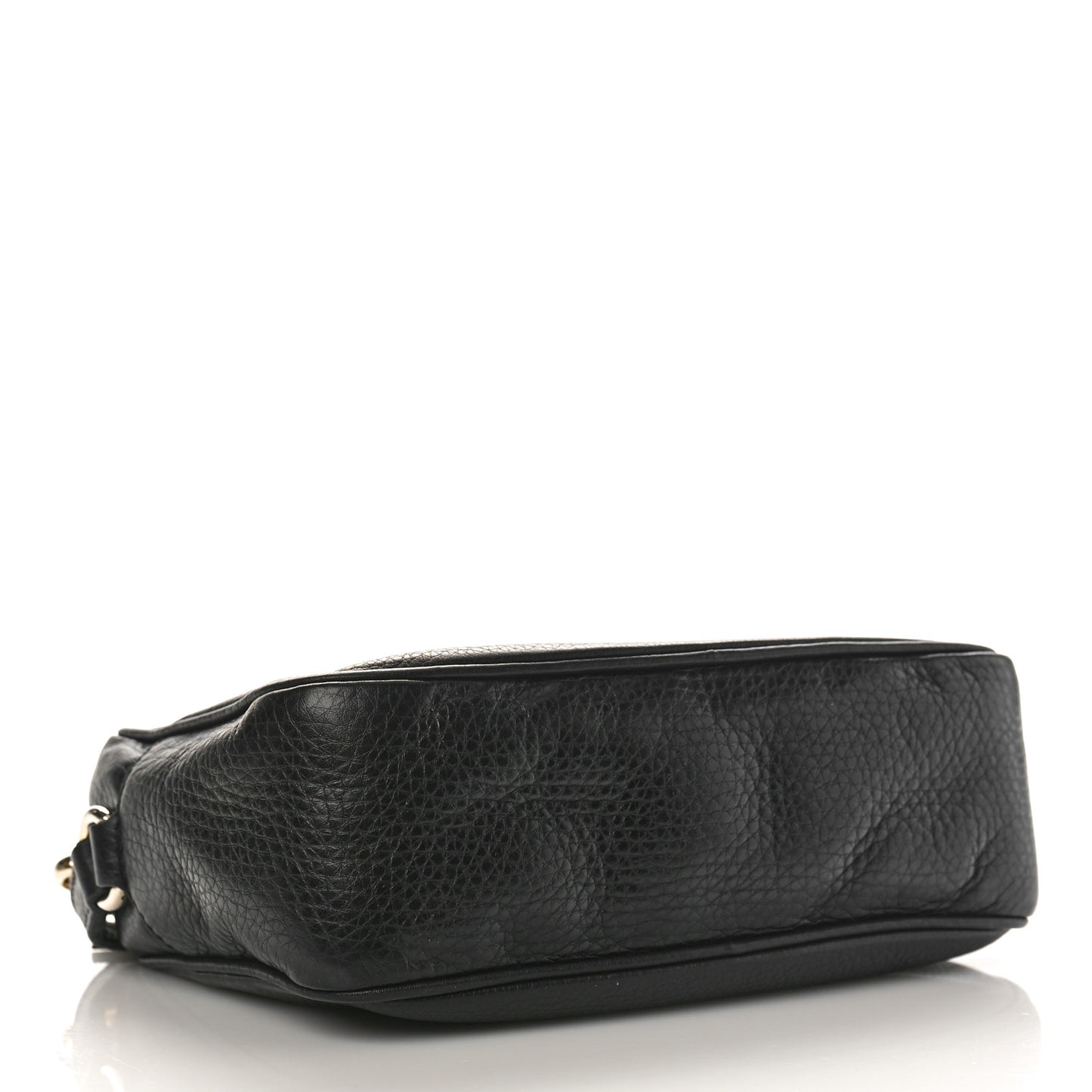 Pebbled Calfskin Small Soho Disco Bag Black