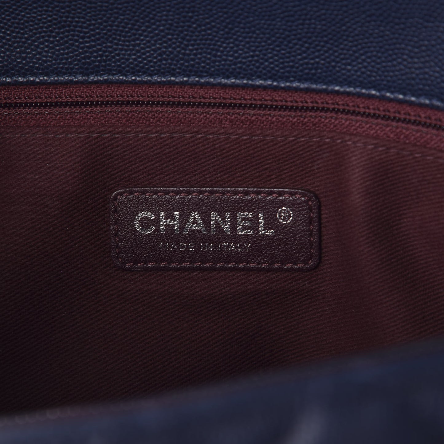 Caviar Quilted Medium Coco Handle Flap Navy Blue