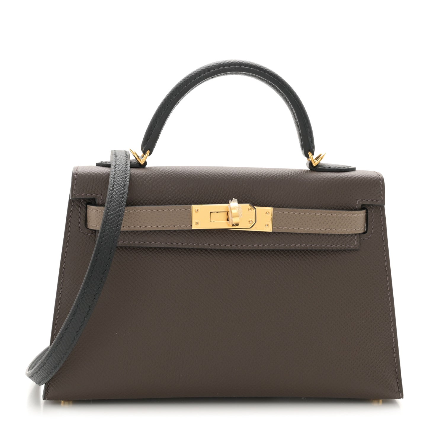 Epsom Tri-Color Mini Kelly Sellier 20 Ecorce Etoupe Black