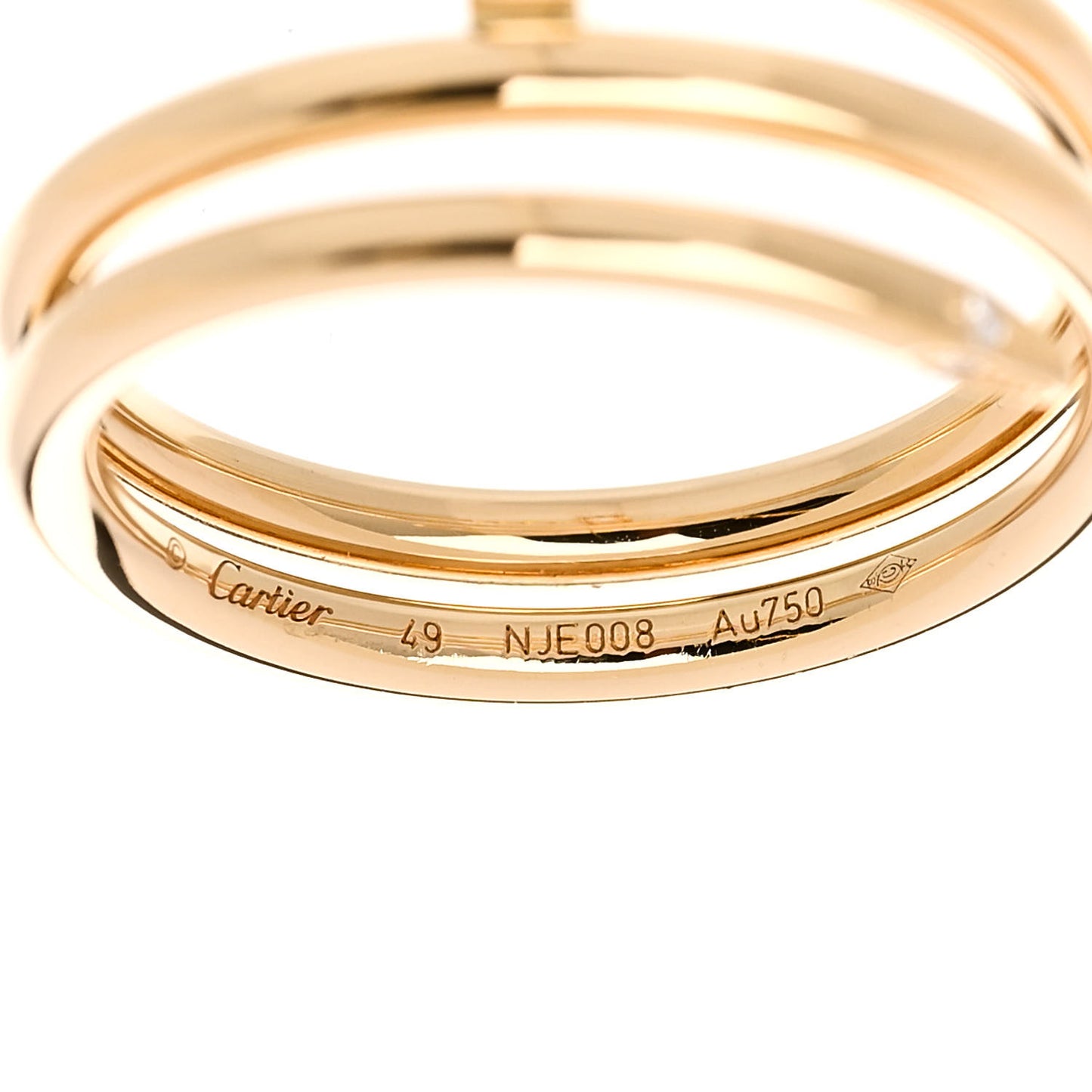 18K Yellow Gold Diamond Double Juste Un Clou Ring 49 5