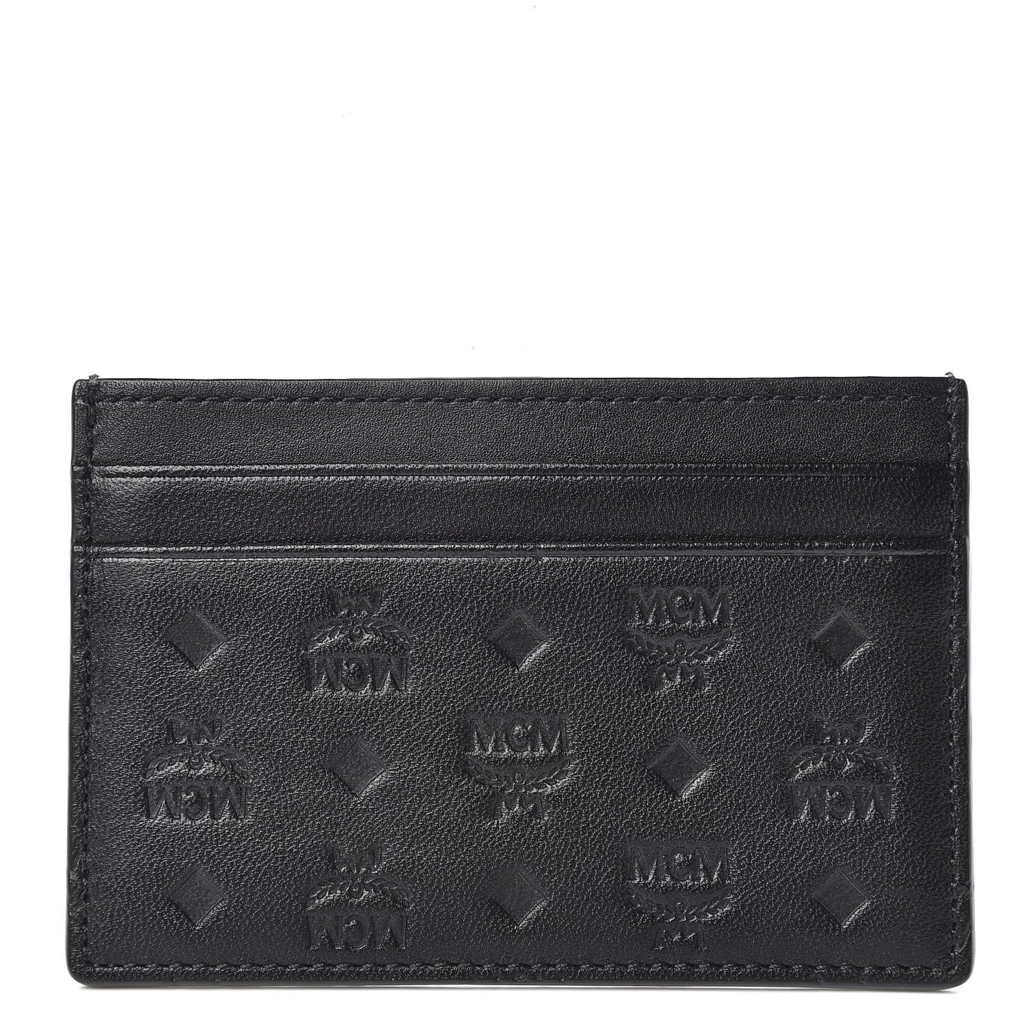 MCM Calfskin Calfskin Ottomar Monogram Card Case Black 1 of 6