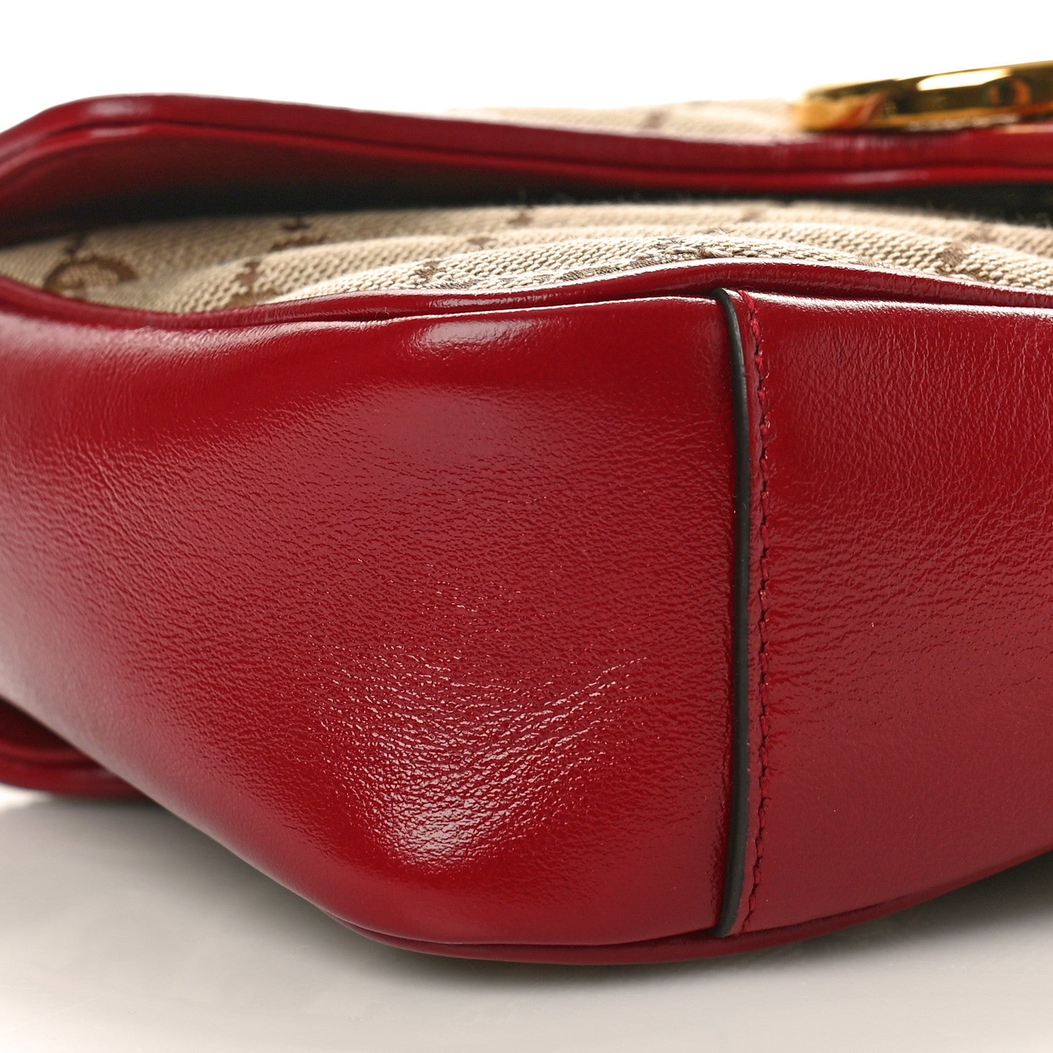 Gucci Monogram Azalea Calfskin Matelasse Diagonal Mini GG Marmont Shoulder Bag Beige Ebony New Cherry Red 9 of 10