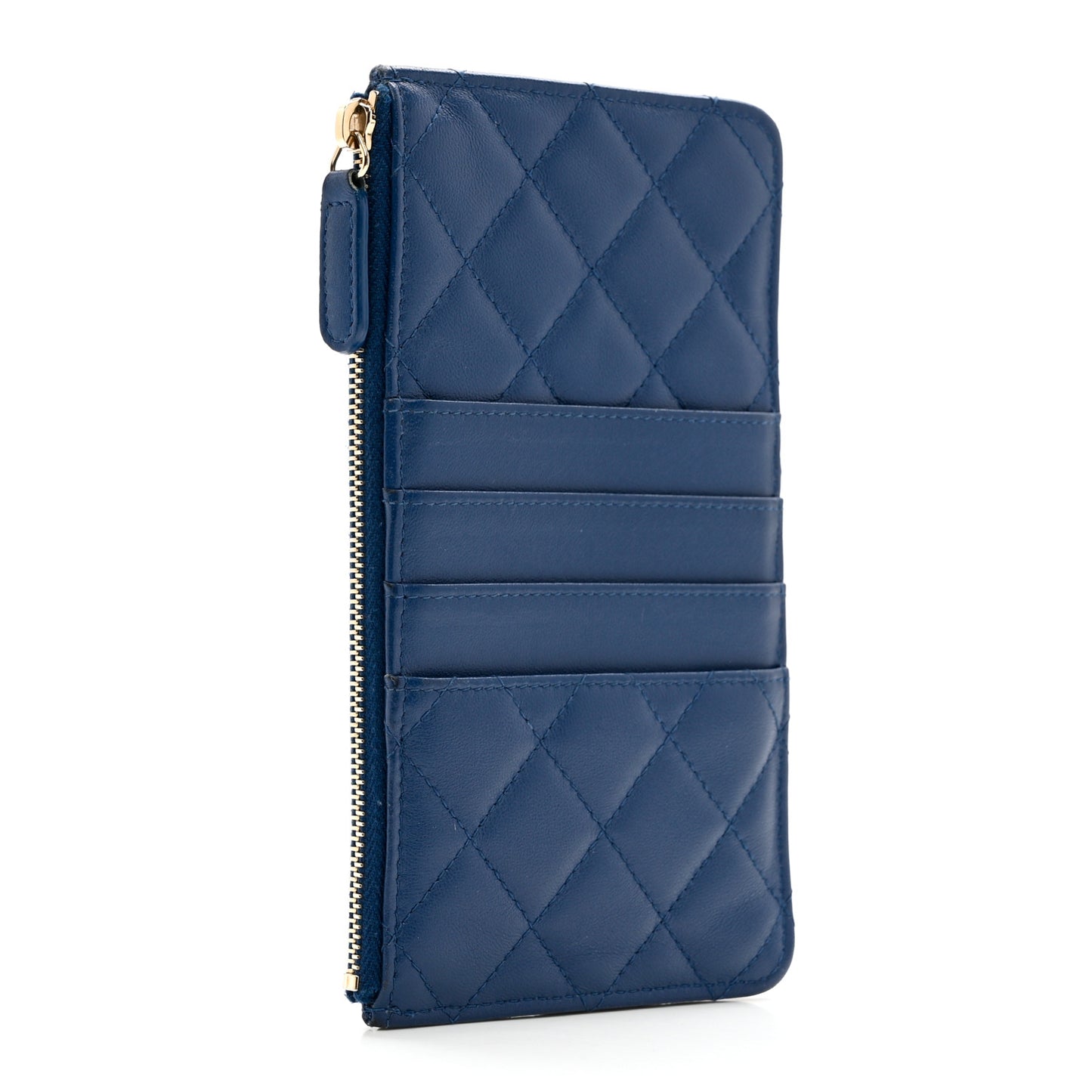 Lambskin Quilted Classic iPhone Pouch Blue