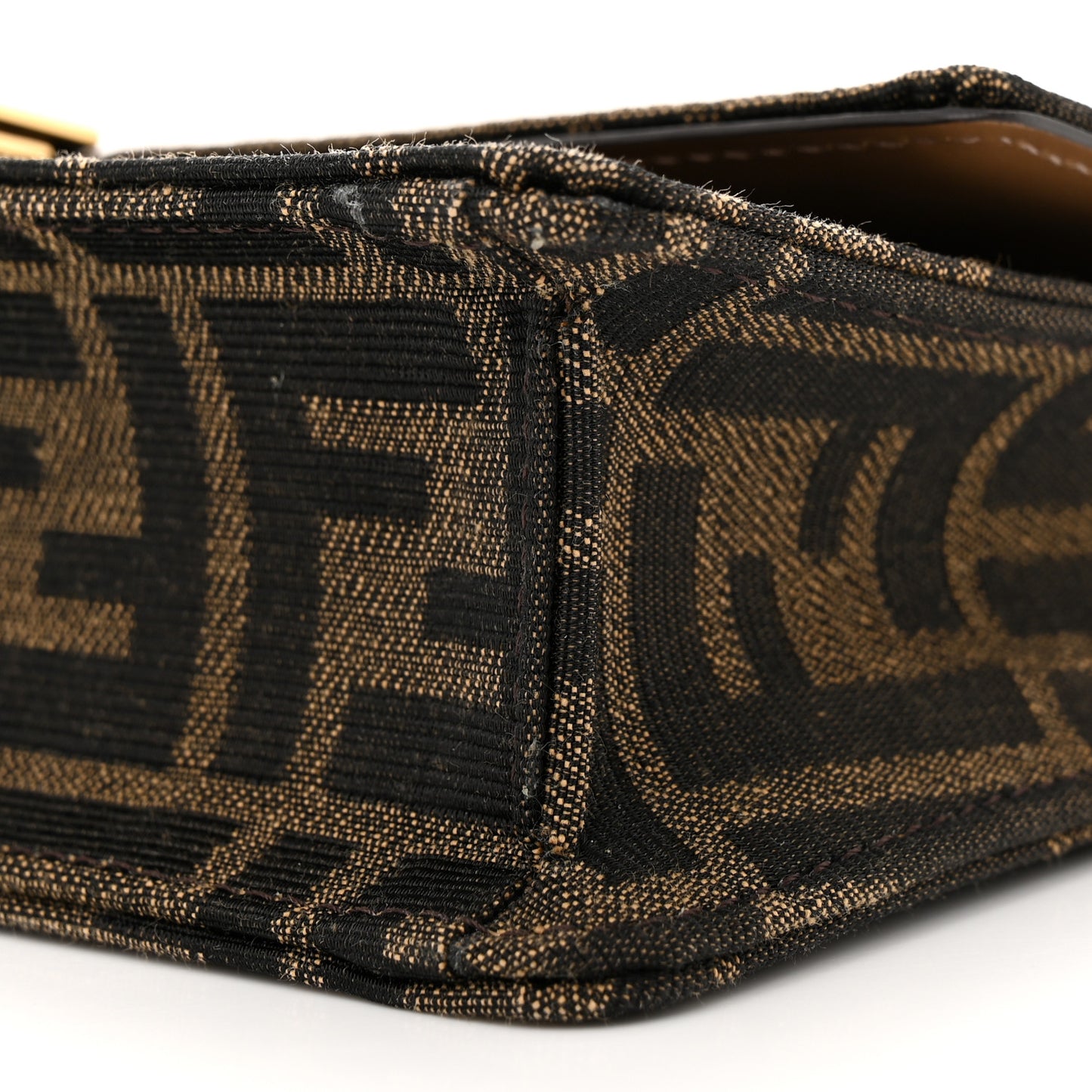 Fabric Jacquard FF 1974 Wallet On Chain Tobacco Moro