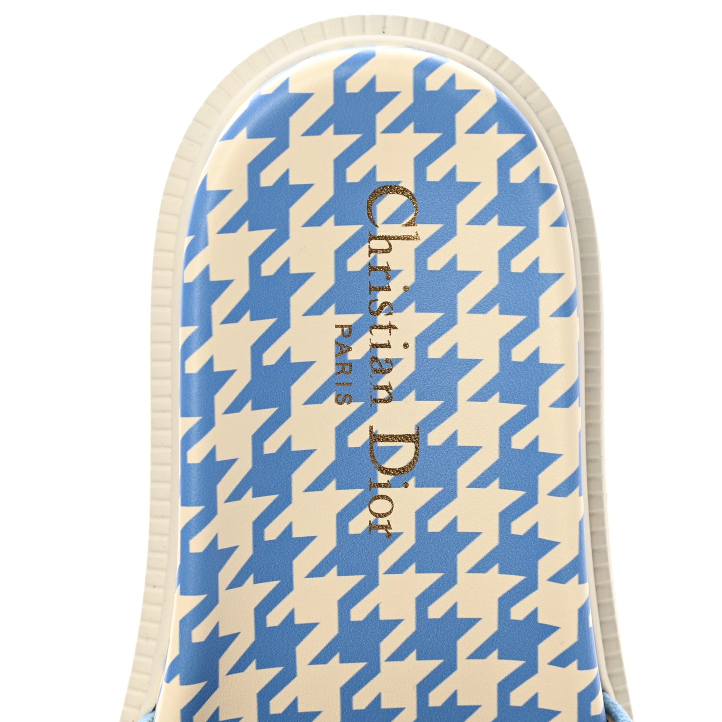 Micro PDP Cotton Houndstooth Embroidered Dway 10mm Slide Sandals 35 Cornflower