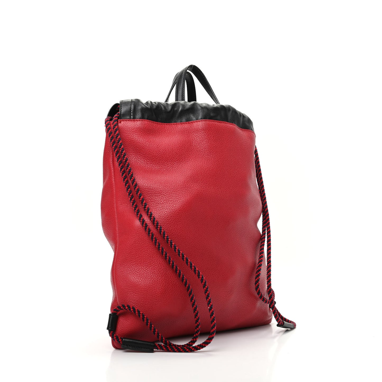 Calfskin Mens Logo Drawstring Backpack Red