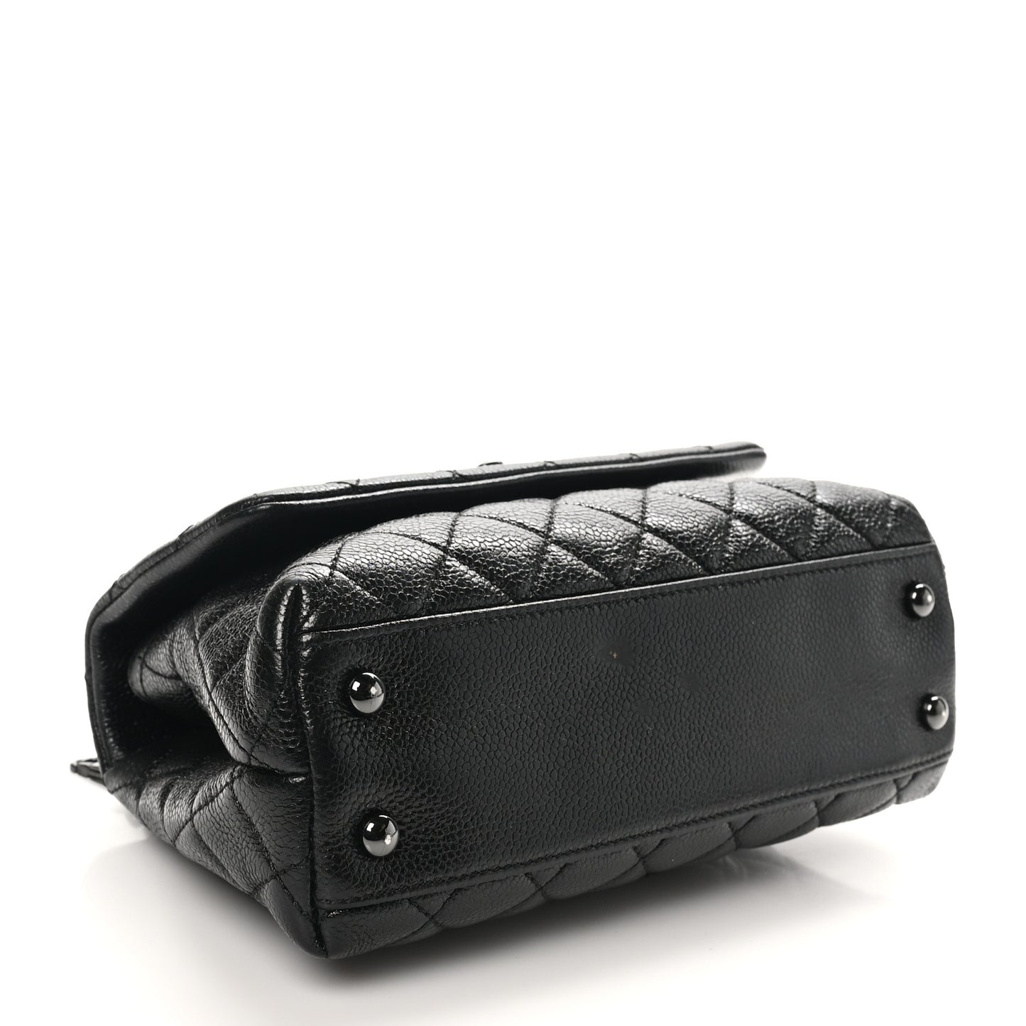 Caviar Quilted Mini Coco Handle Flap So Black
