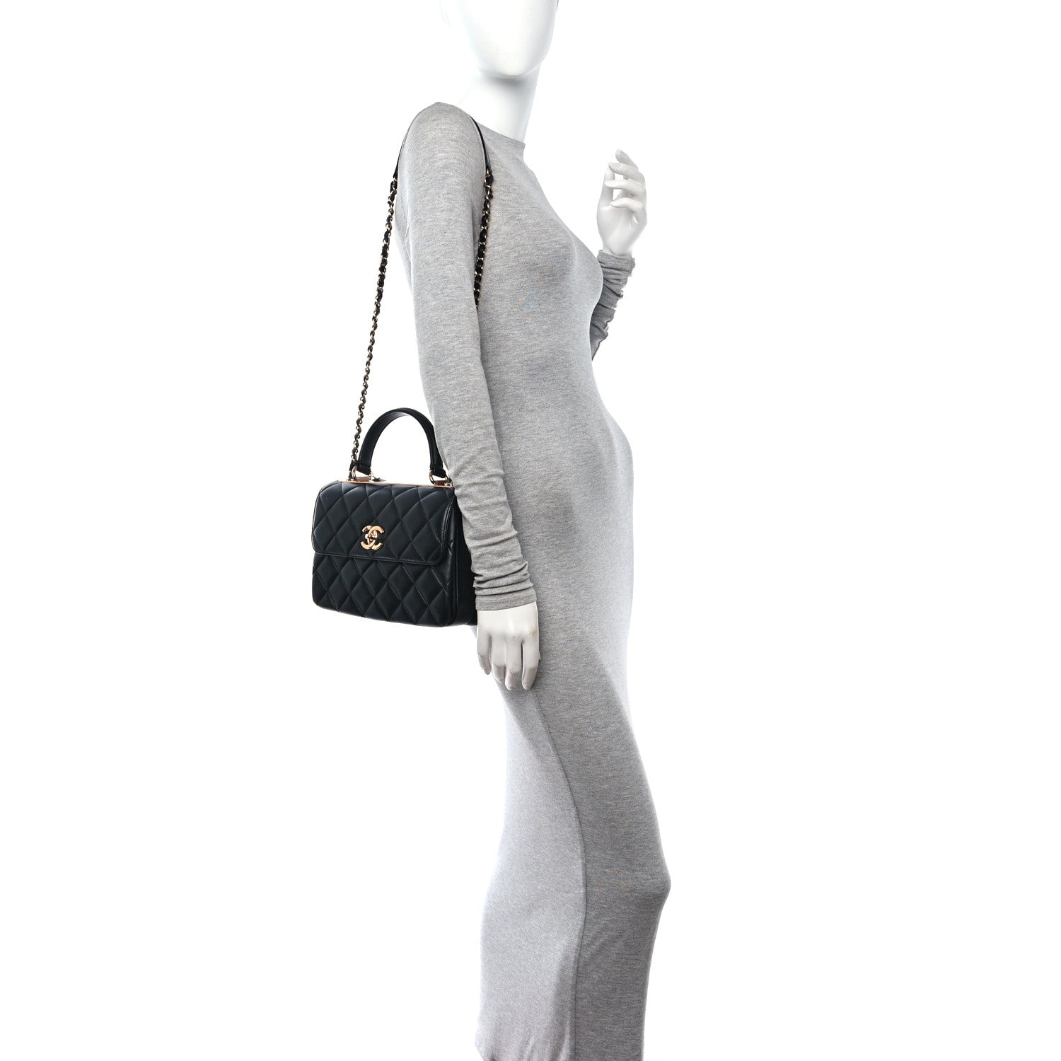 Chanel Lambskin Quilted Small Trendy CC Dual Handle Flap Bag Black 2 of 10