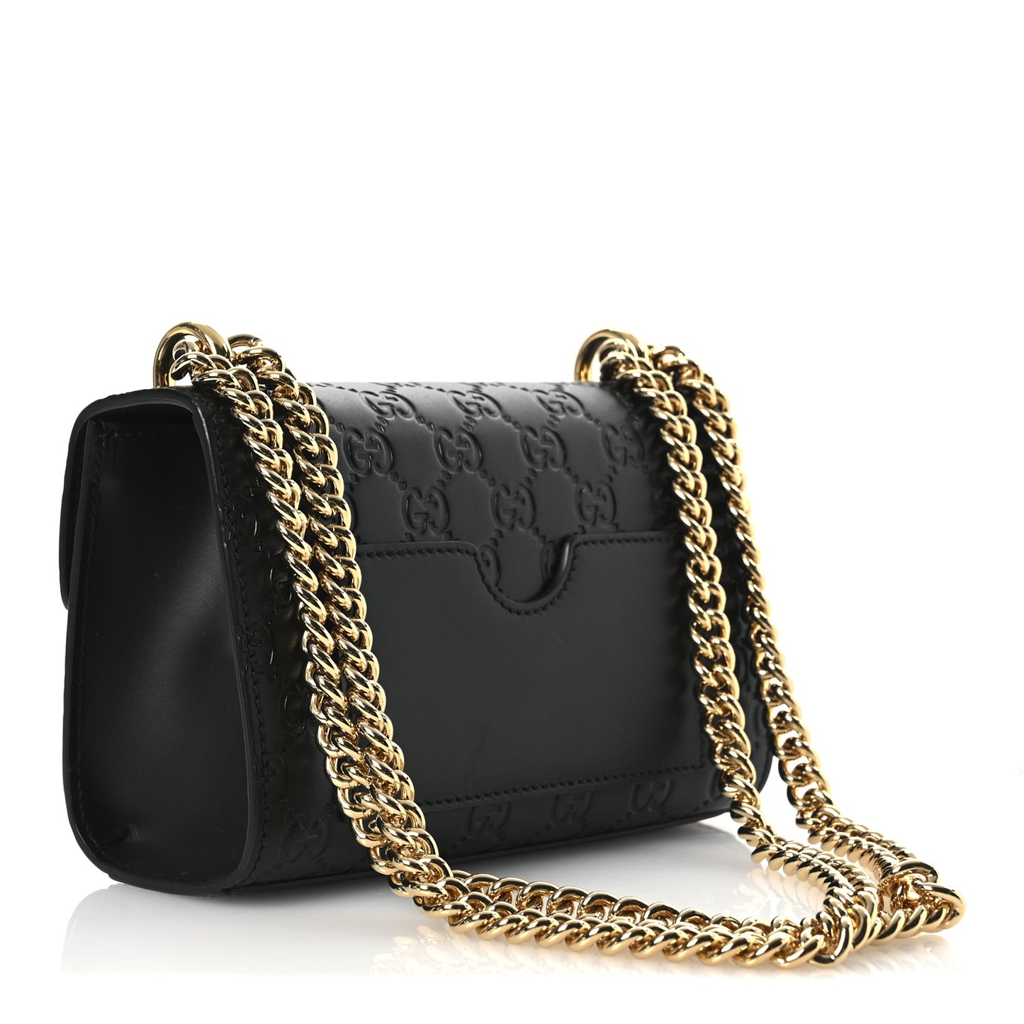 Guccissima Small Padlock Shoulder Bag Black