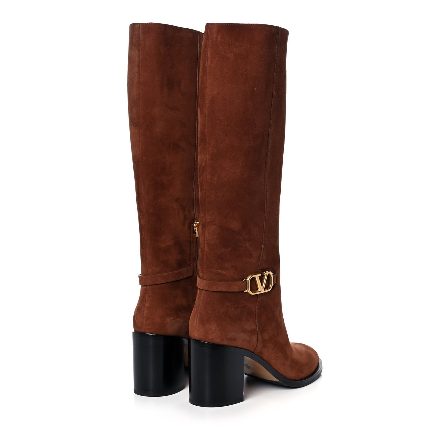 Suede Vlogo Knee High Boots 39 Brown
