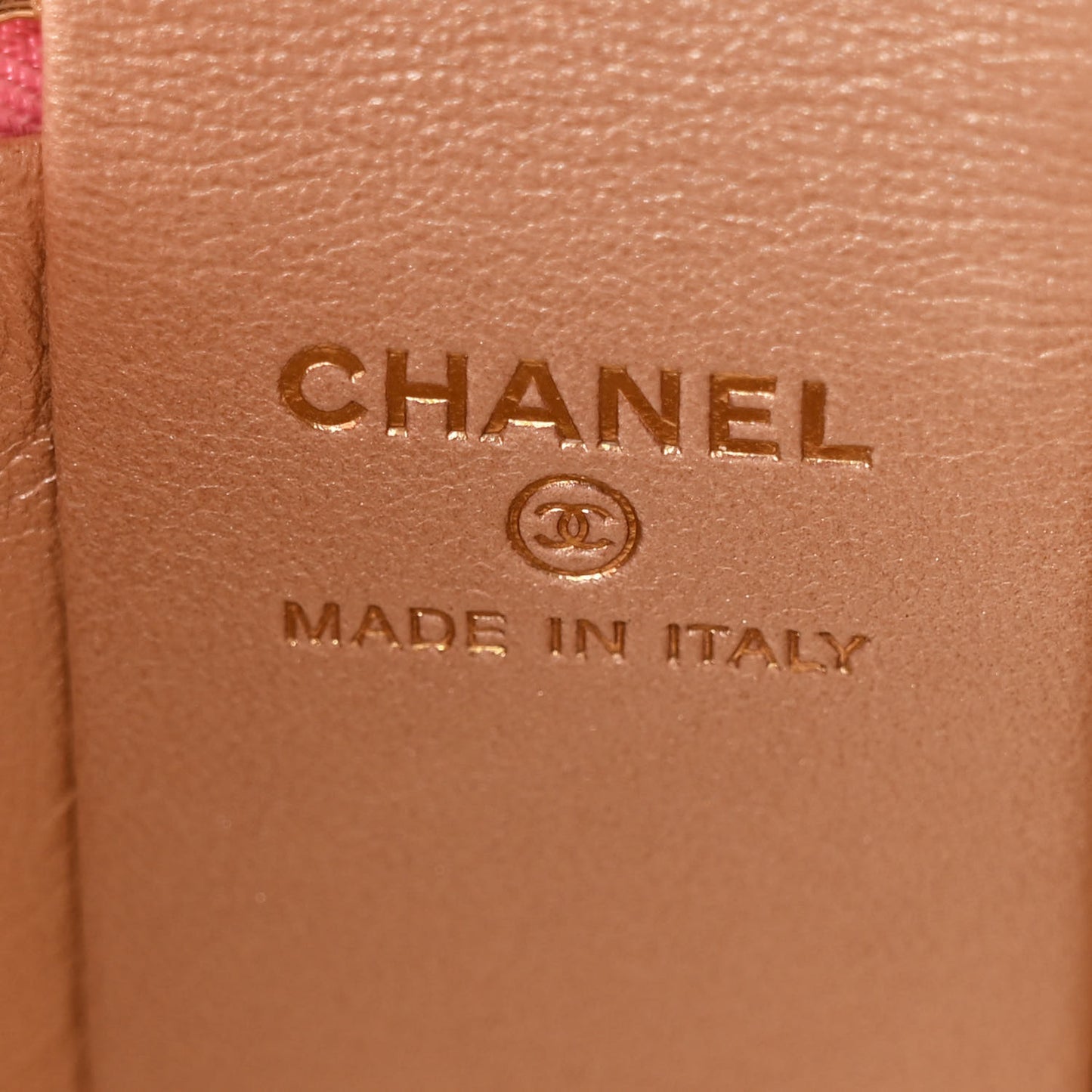 Lambskin Quilted Ruched Handle Vanity Case Pink