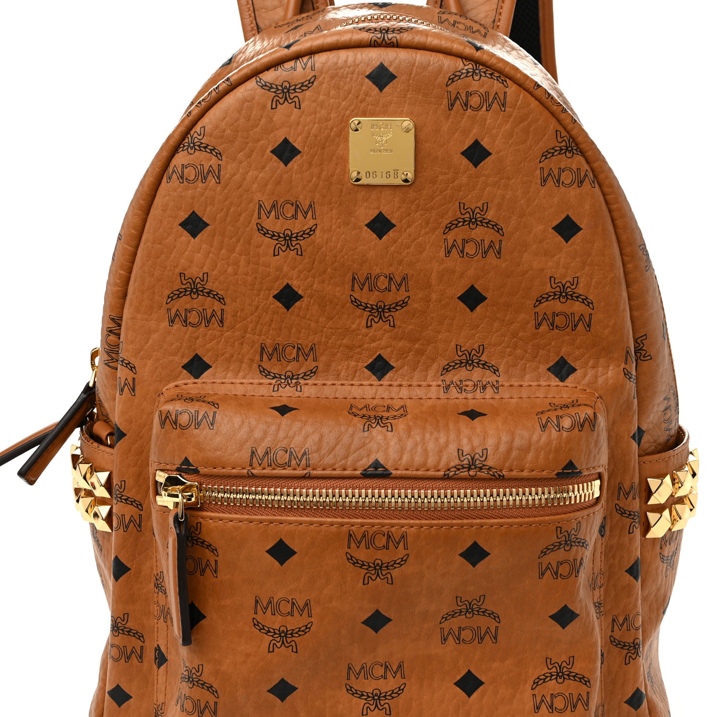 Visetos Small Side Stud Stark Backpack Cognac