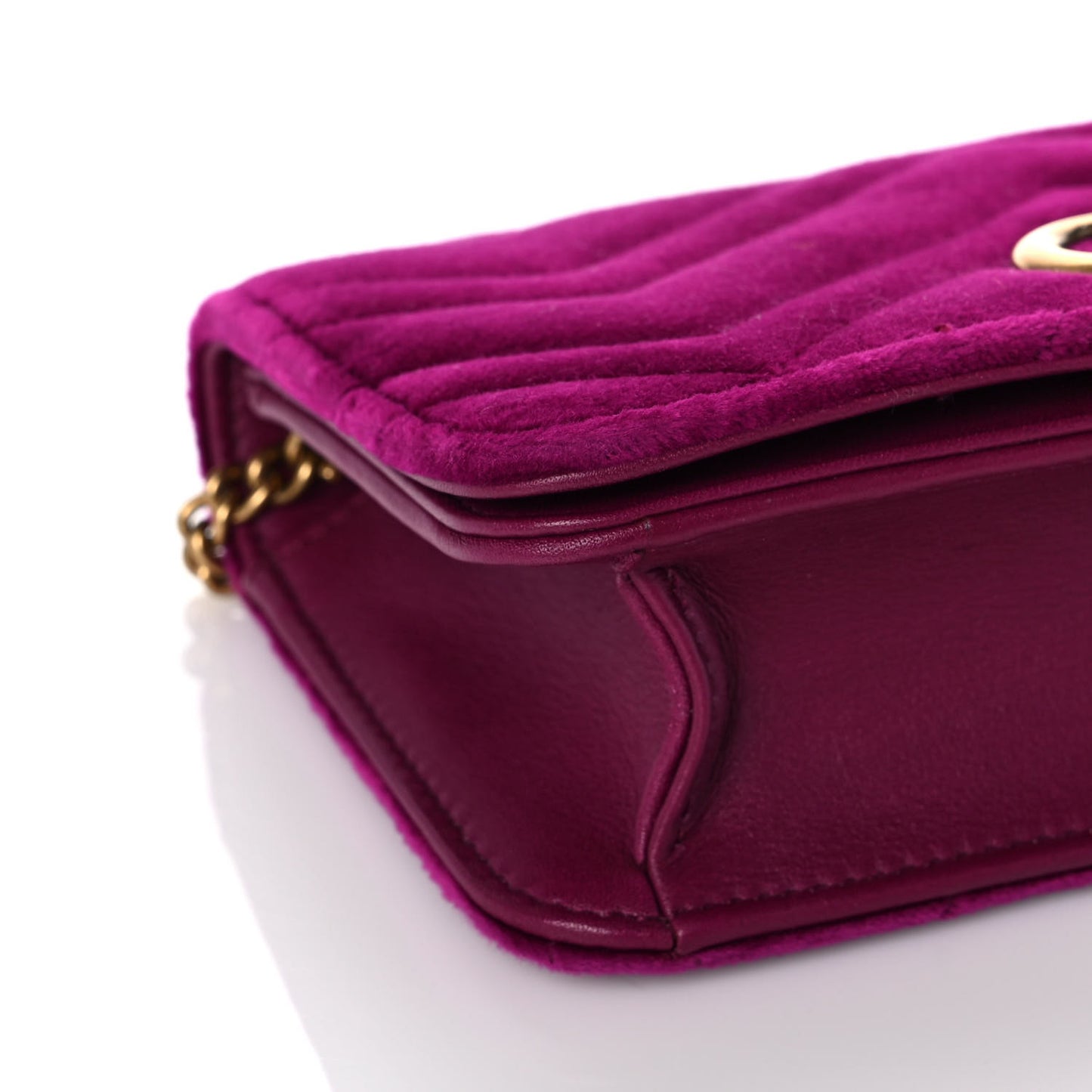 Velvet Matelasse GG Marmont Mini Bag Fuchsia Violet Cyclamen