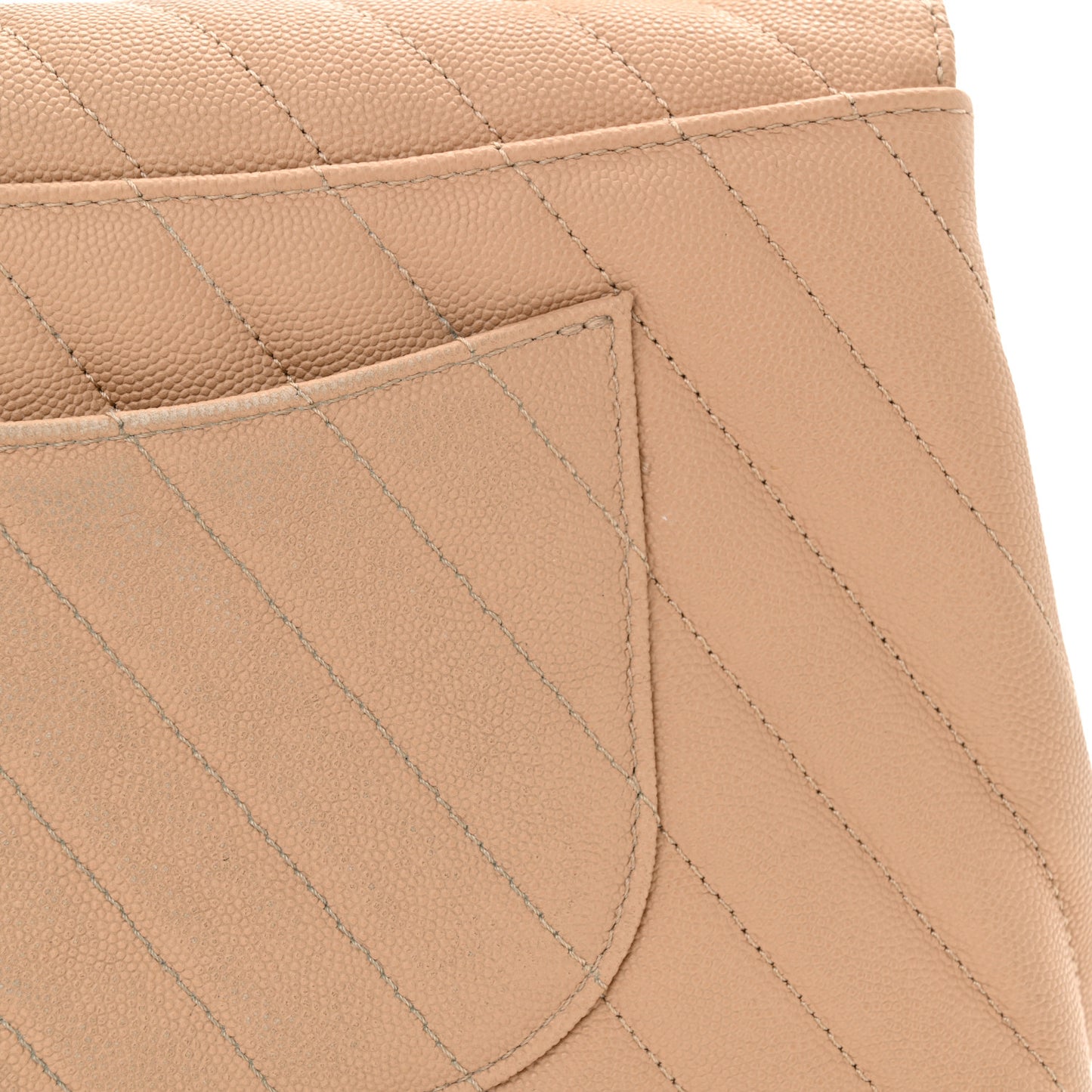 Caviar Chevron Quilted Small Coco Handle Flap Beige