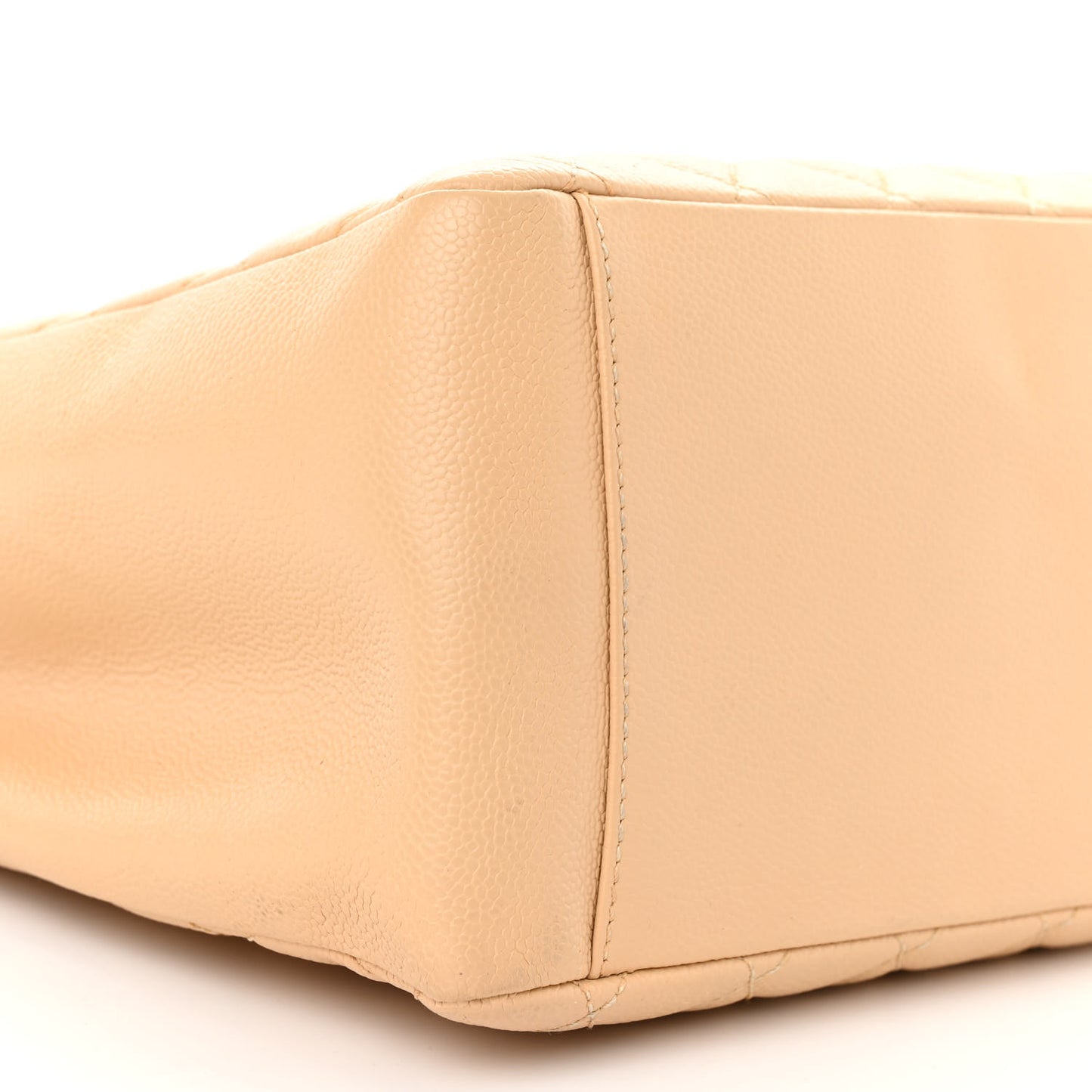 Caviar Quilted Grand Shopping Tote GST Beige Clair