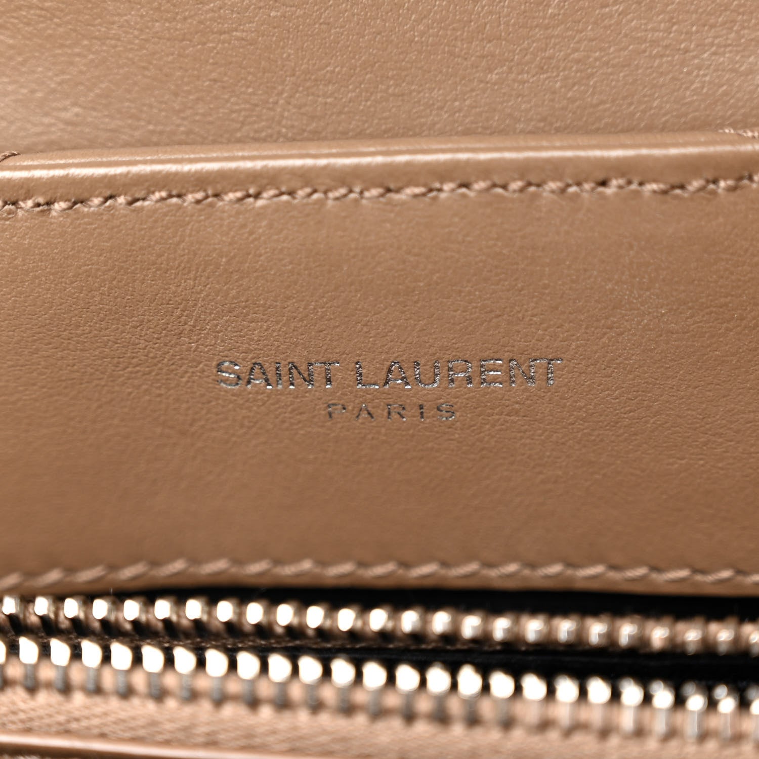 Saint Laurent Calfskin Y Quilted Monogram Small Loulou Chain Satchel Dark Beige 7 of 10