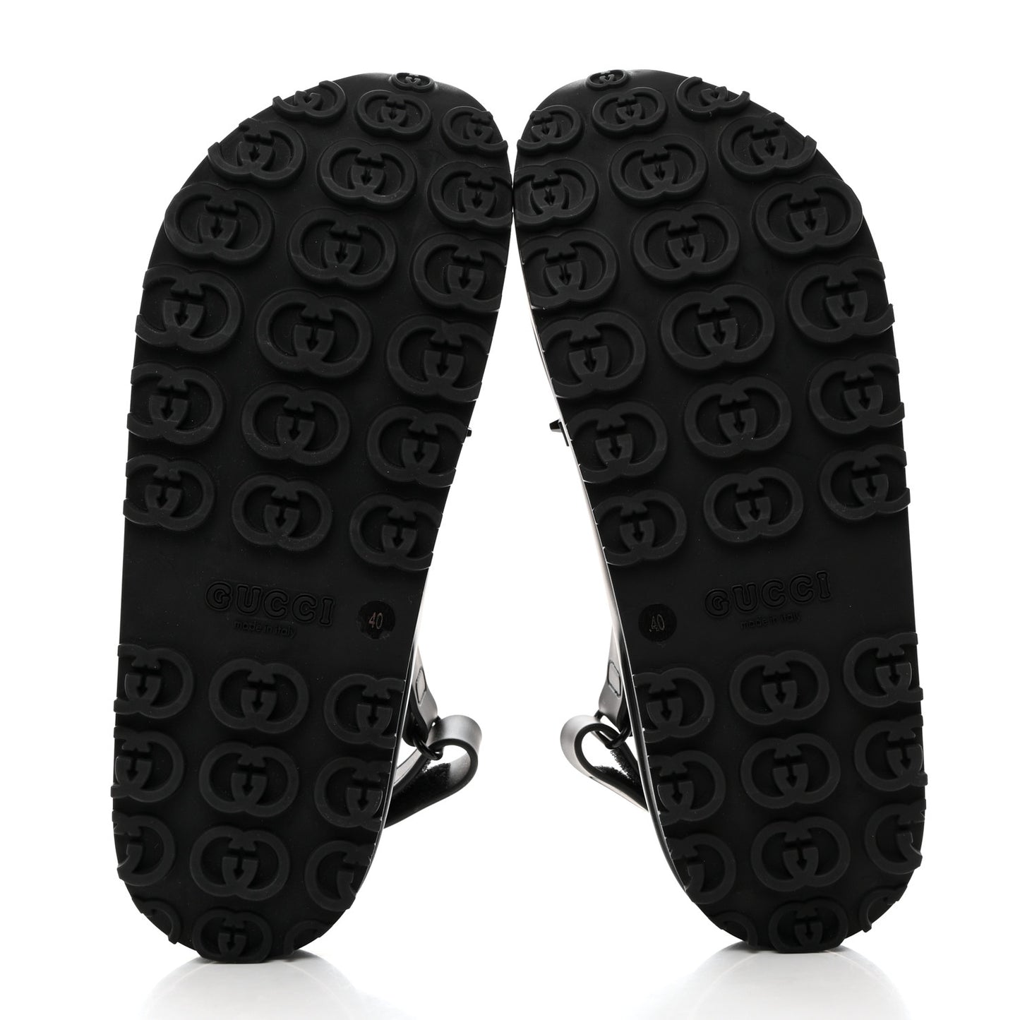 Soft Rubber Horsebit Touch Womens Strapped Sandals 40 Black