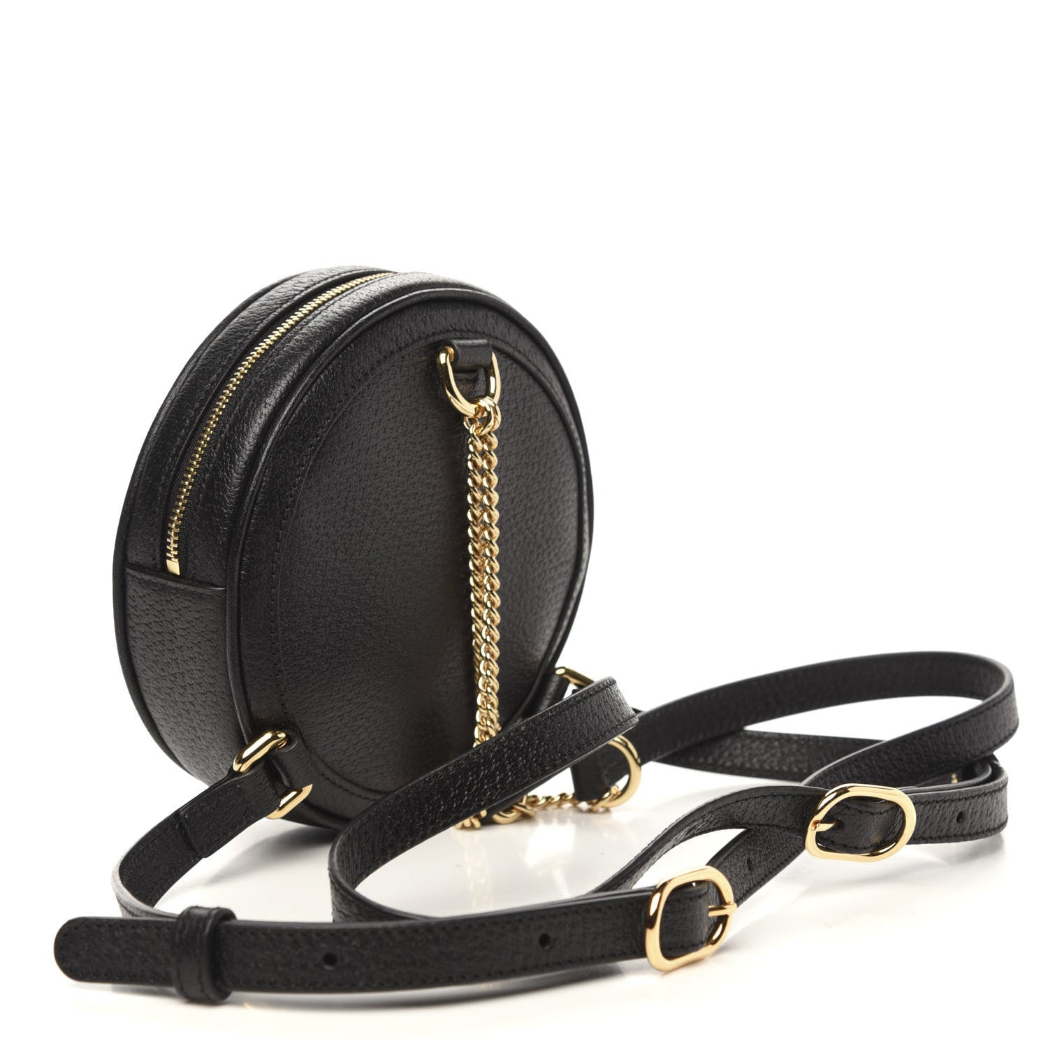 Gucci Grained Calfskin Web Mini Ophidia Round Backpack Black 2 of 7