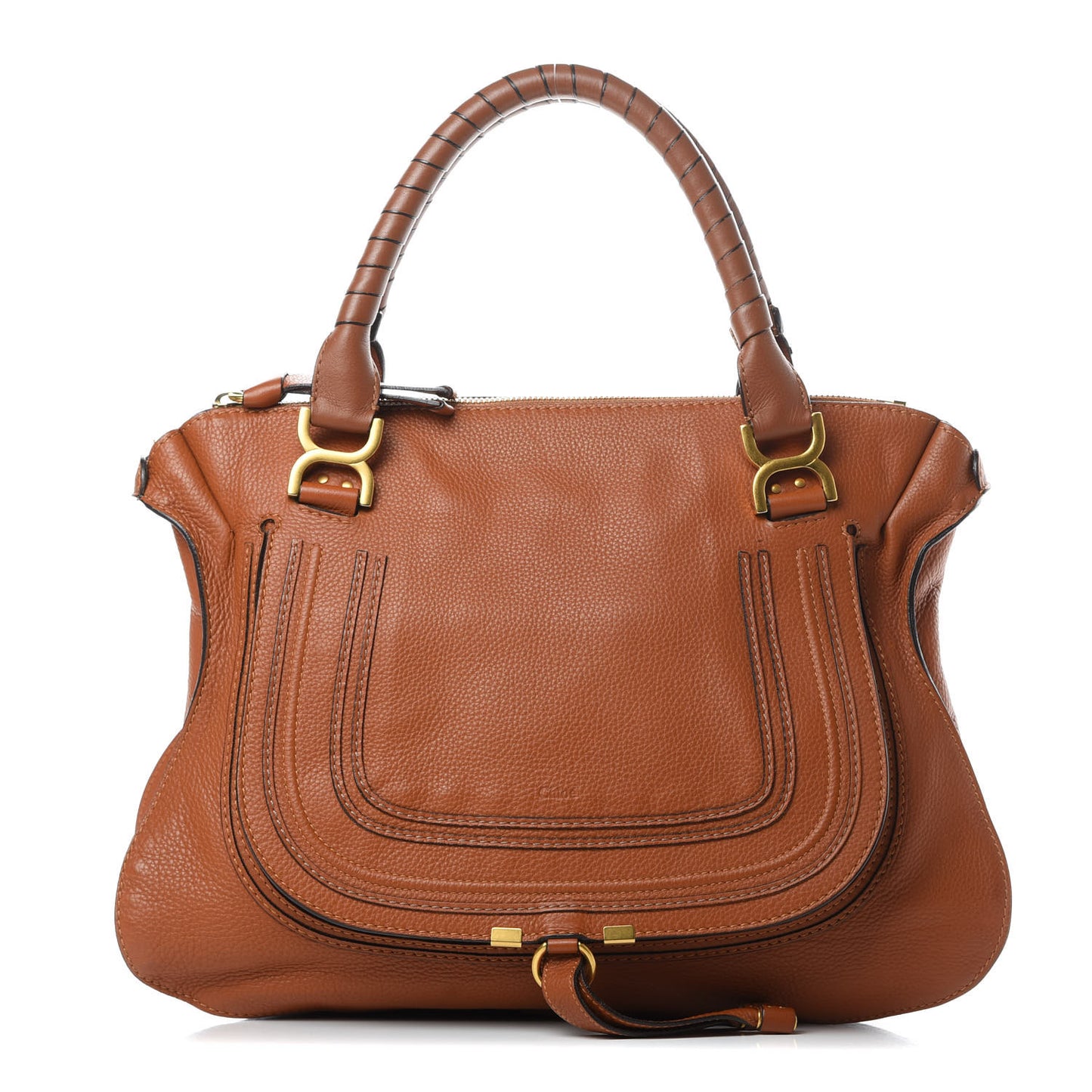 Calfskin Large Marcie Satchel Tan