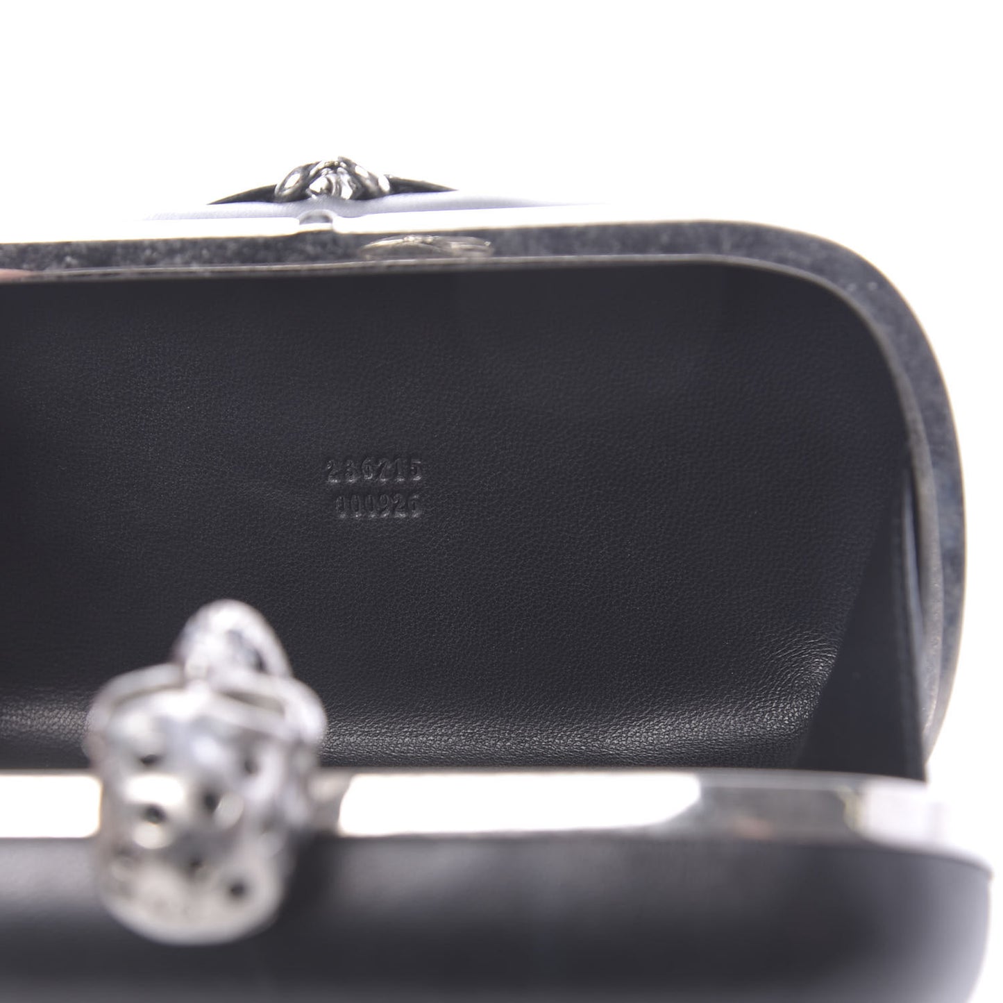 Nappa Skull Chain Box Clutch Black