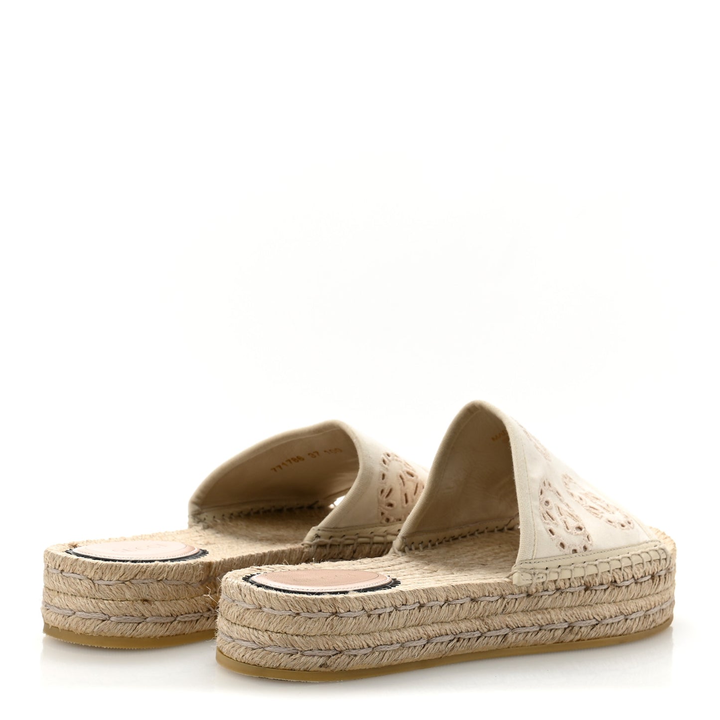 Canvas Interlocking G Damita Espadrille Sandals 37 Natural