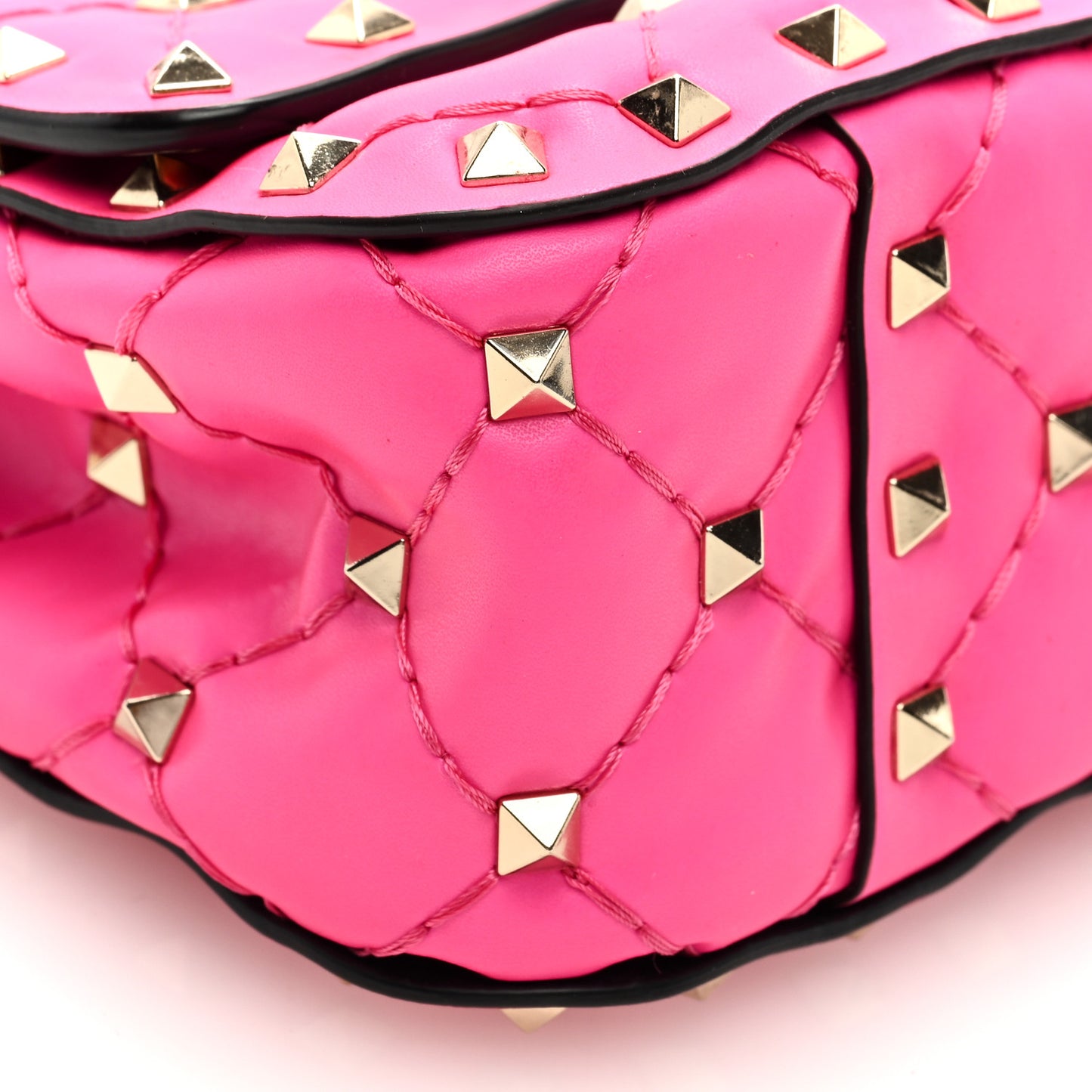 Calfskin Micro Rockstud Spike Shoulder Bag Azalea