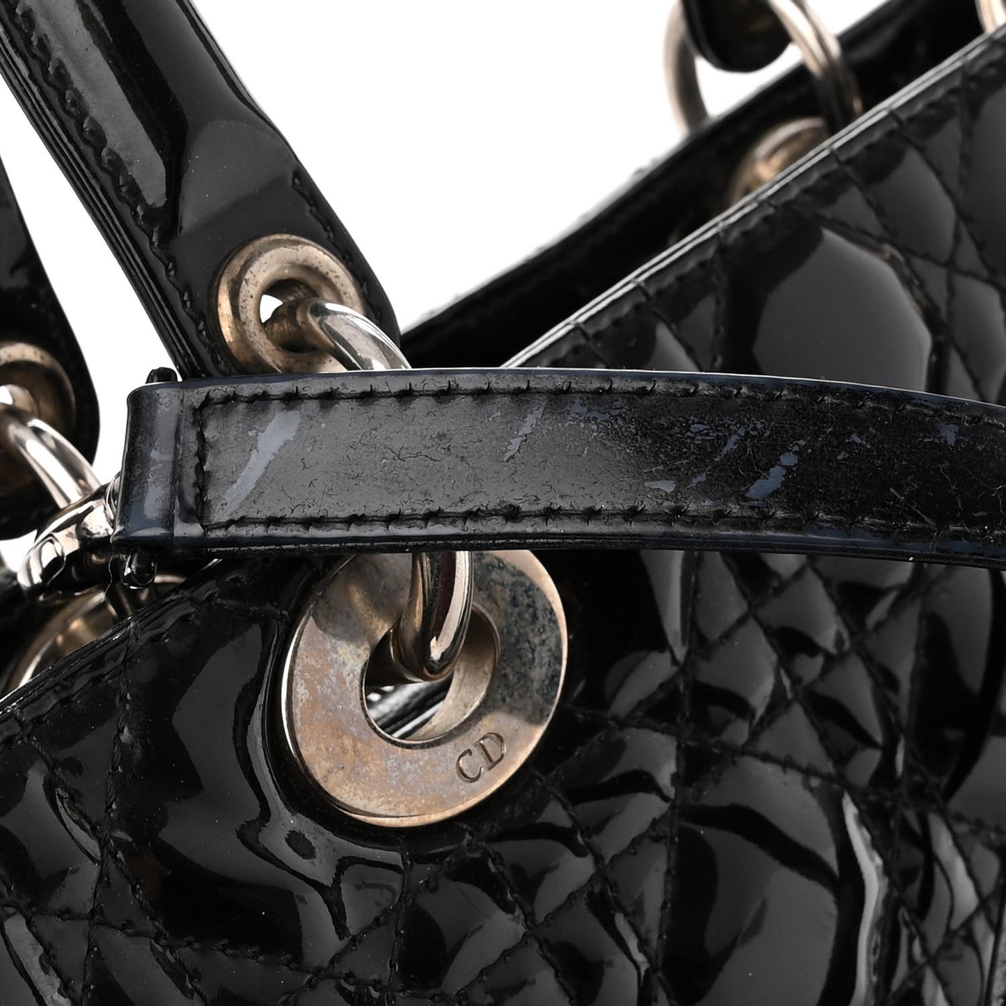 Patent Cannage Large Lady Dior Black