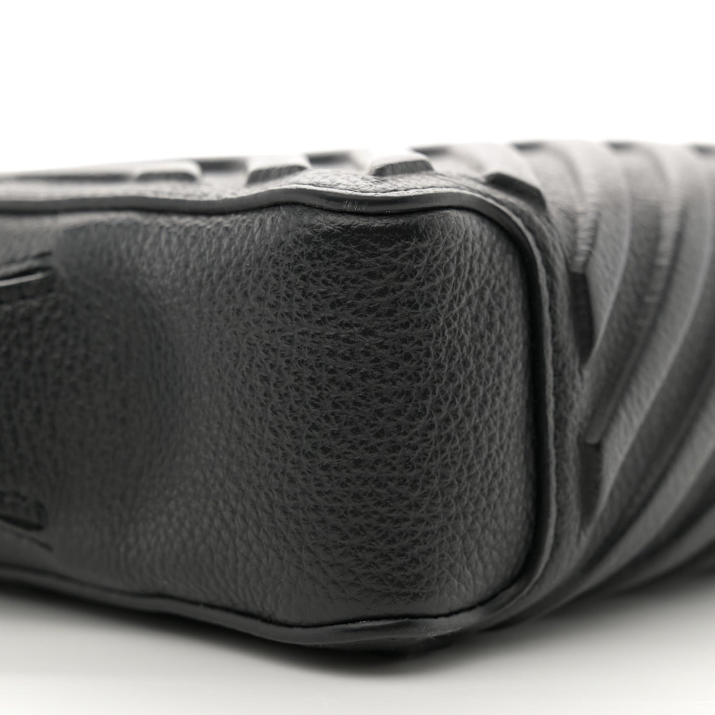Grained Calfskin Embossed Car Camera Bag Black