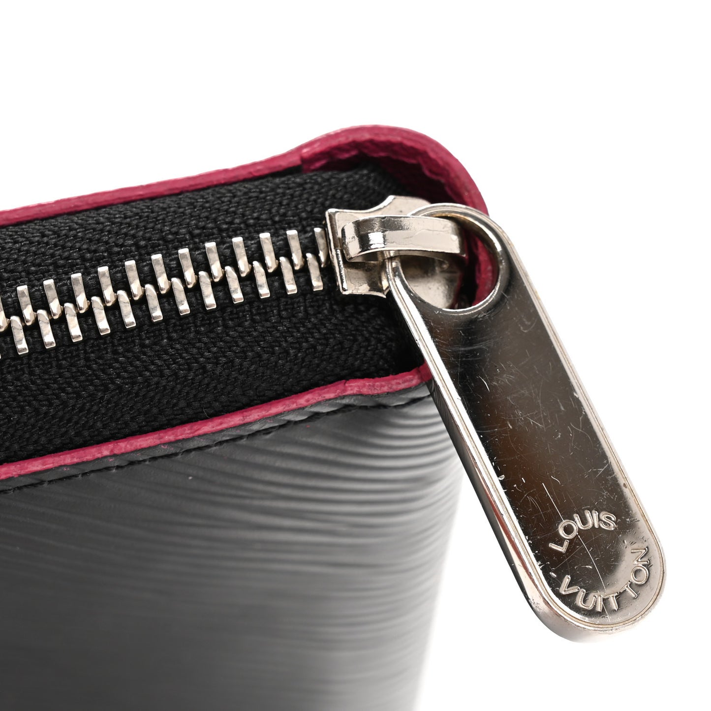 Epi Zippy Wallet Black Hot Pink