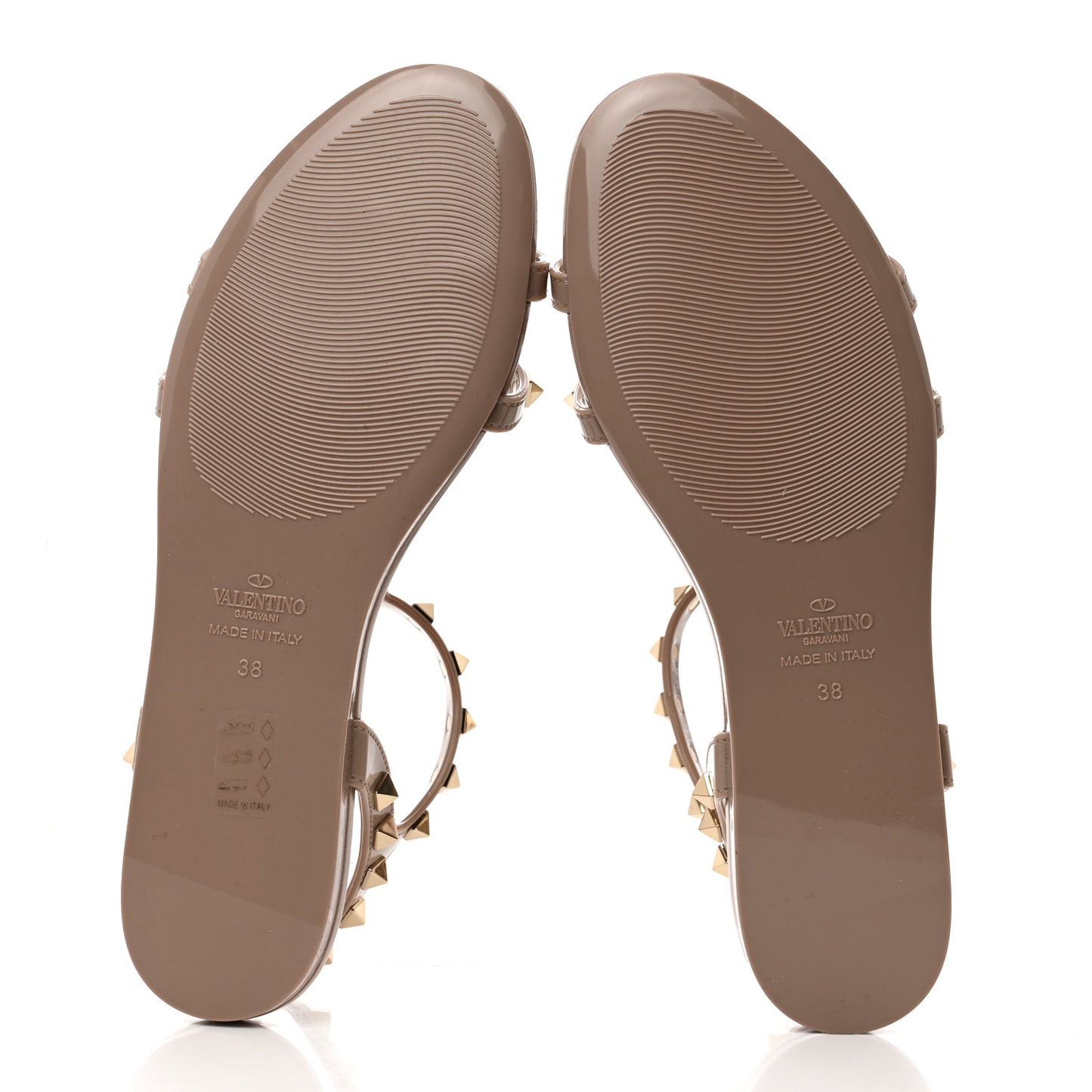 PVC Jelly Rockstud Caged Sandals 38 Poudre