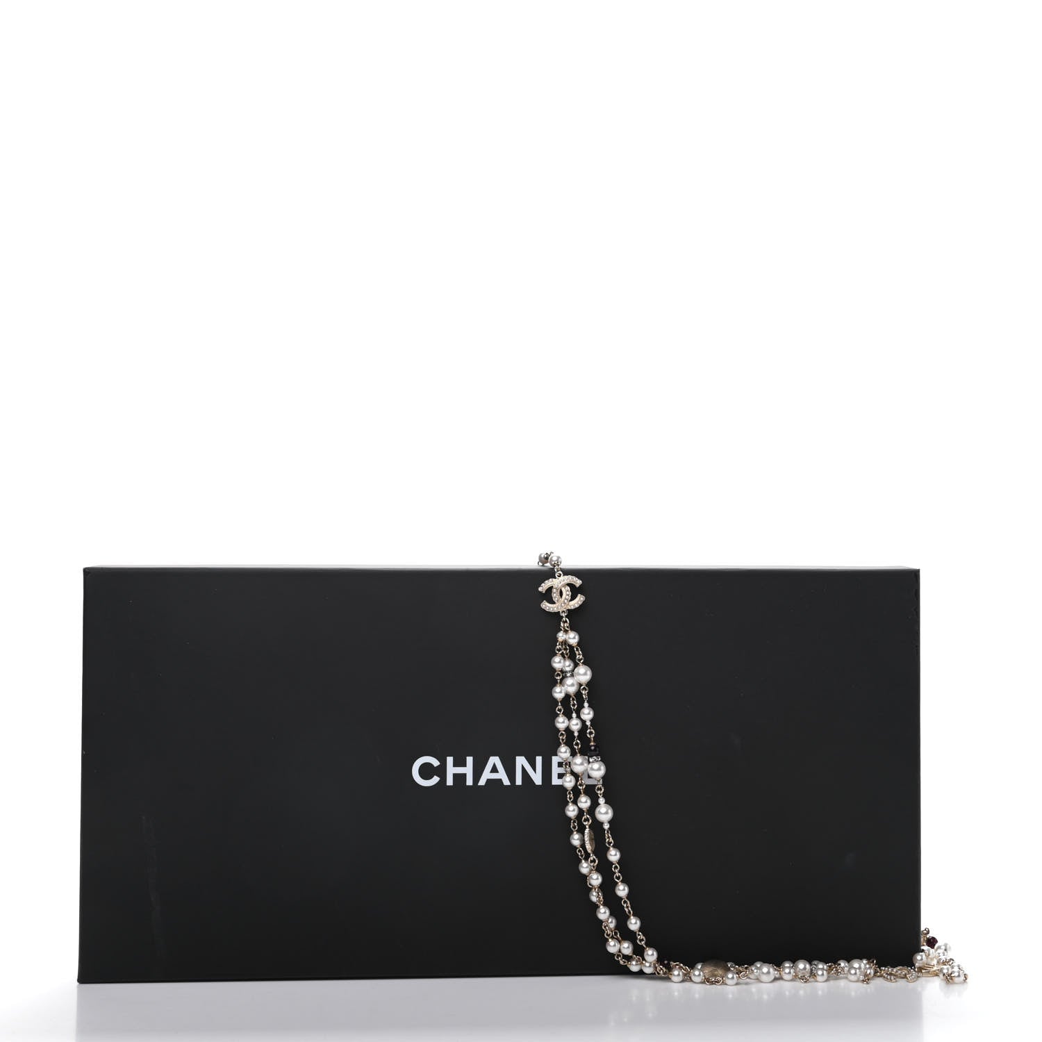 Chanel Pearl Crystal Beaded CC Belt Gold Burgundy 5 of 5