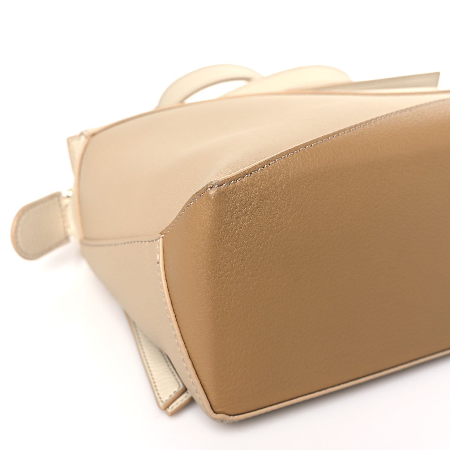 Classic Calfskin Small Puzzle Edge Bag Dusty Beige Soft White