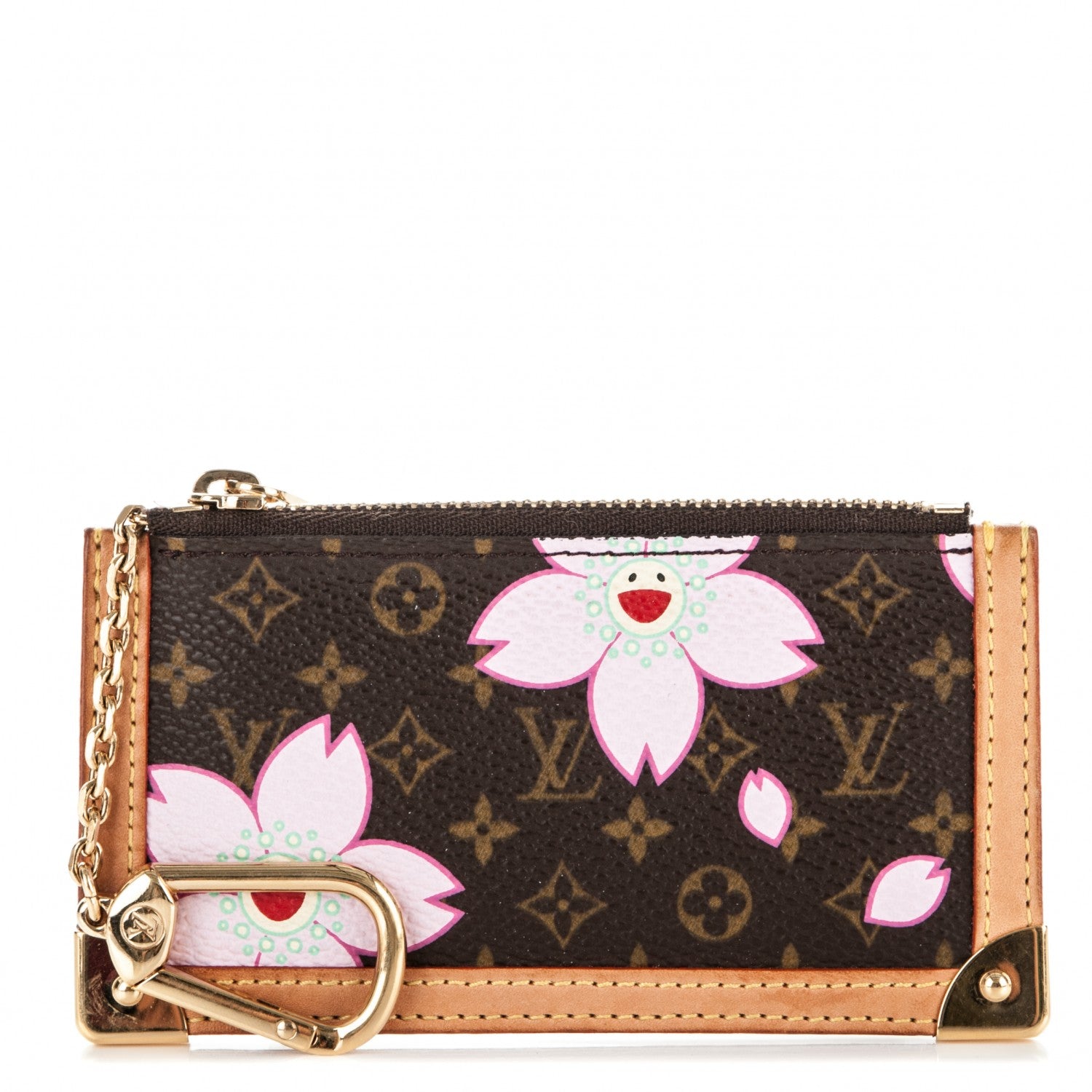 Louis Vuitton Monogram Cherry Blossom Key Pouch Brown 180494