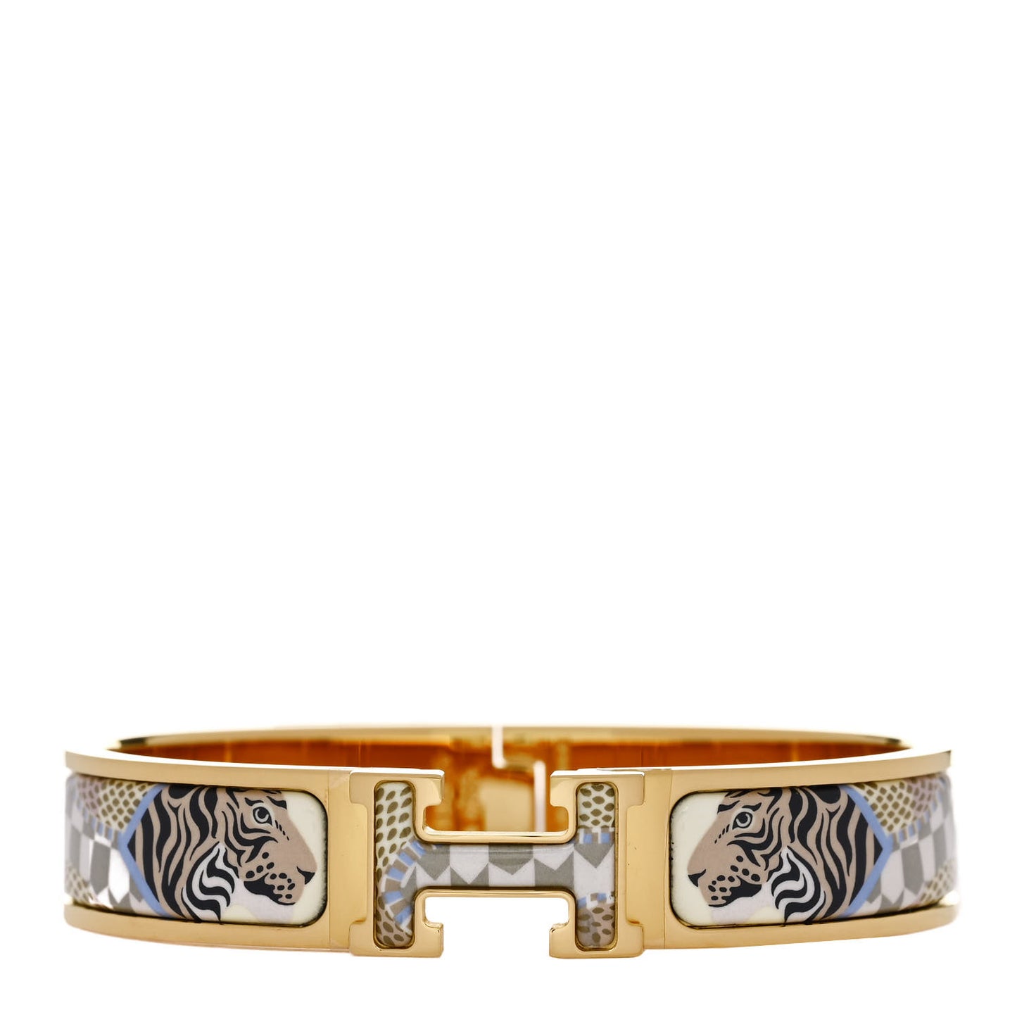 Enamel Printed Narrow Lanternes Ballons et Cocarde Clic Clac H Bracelet GM Lumiere