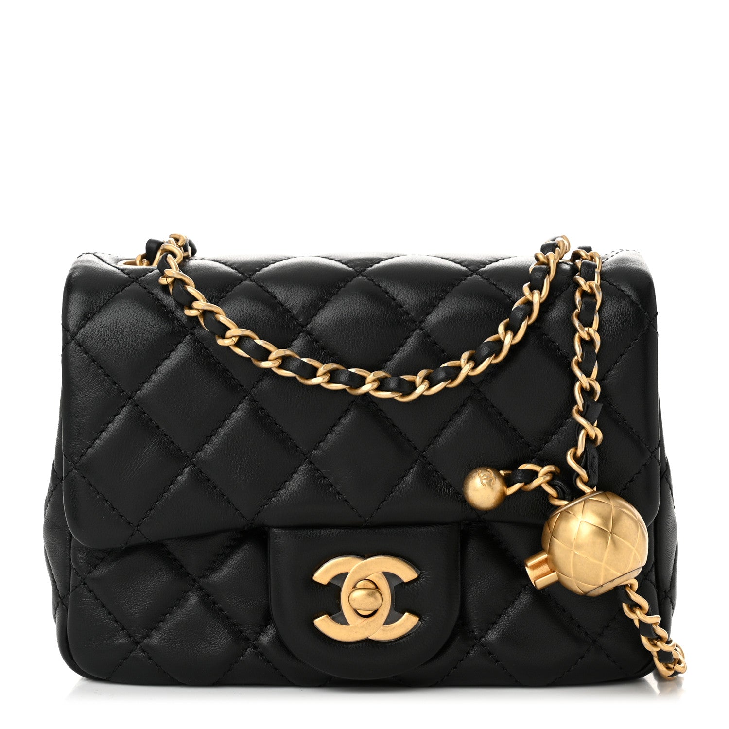 Chanel Lambskin Quilted Mini Pearl Crush Flap Black 1660745