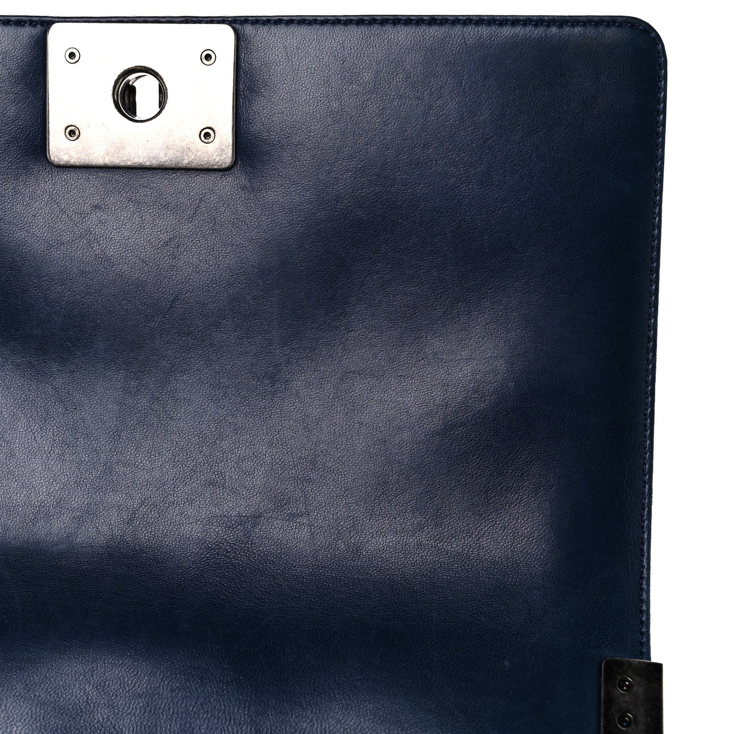 Lambskin Quilted Medium Boy Flap Dark Navy