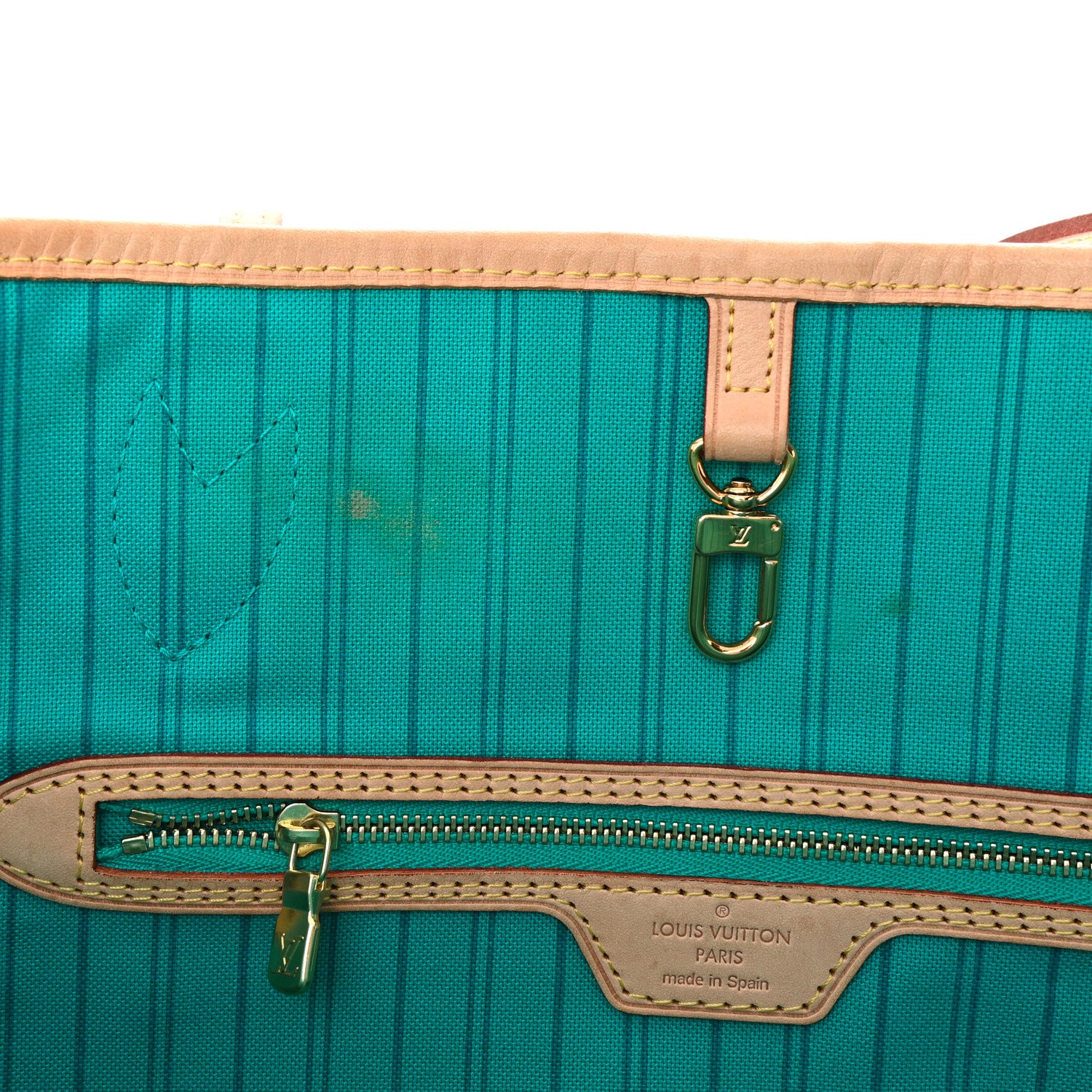 Louis Vuitton Monogram V Neverfull MM Turquoise 11 of 12