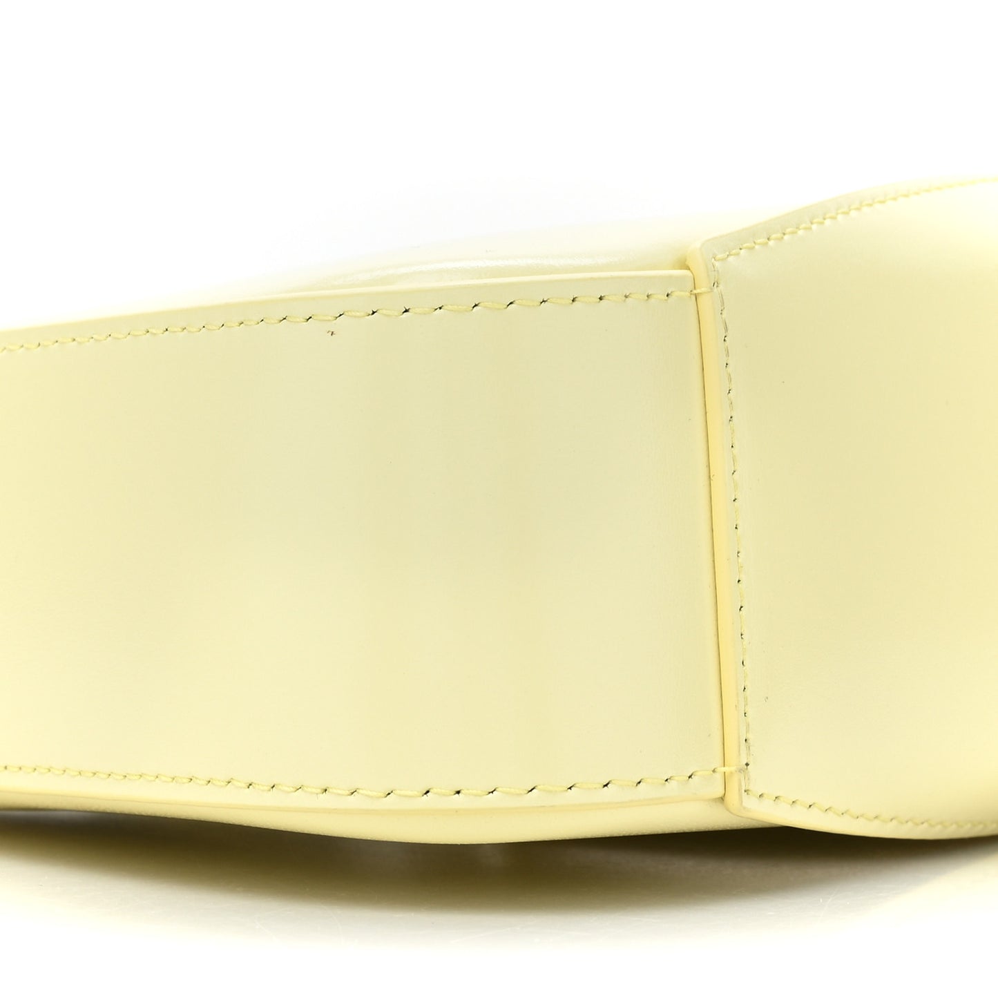 Box Calfskin Small Zipped Cut Out Shoulder Bag Soft Yellow