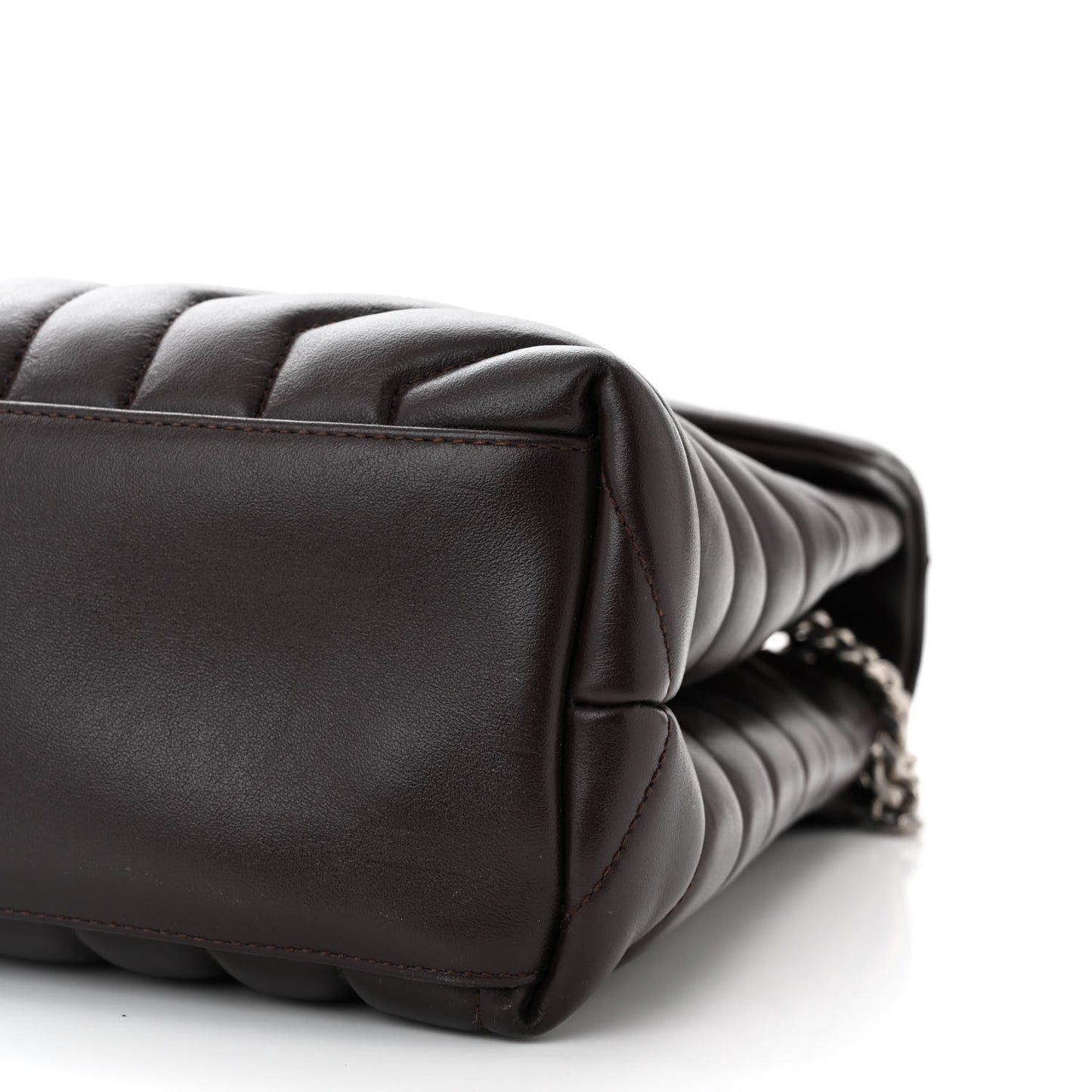 Calfskin Y Quilted Monogram Medium Loulou Chain Satchel Amaranto