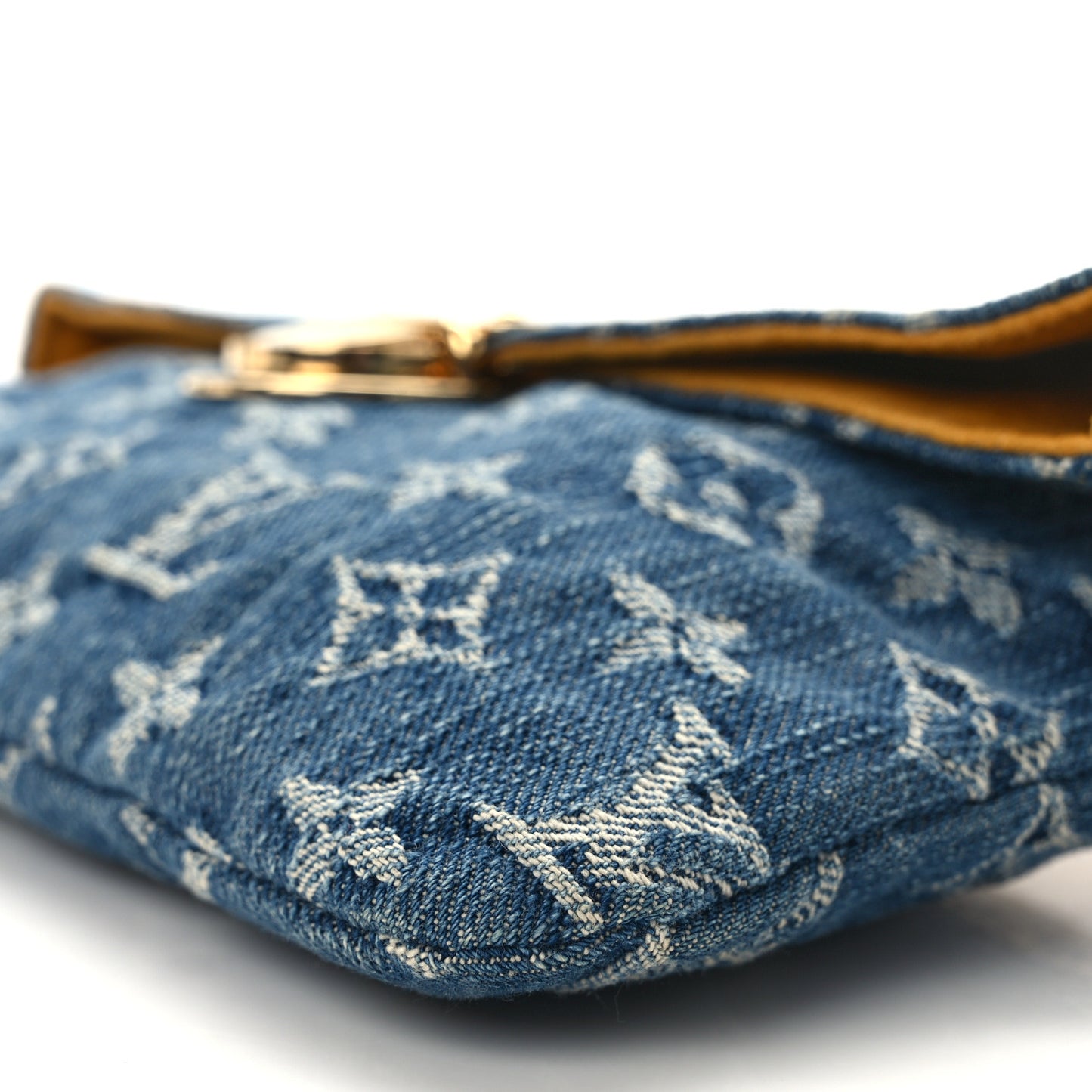 Monogram Denim Pochette Plat Clutch Blue