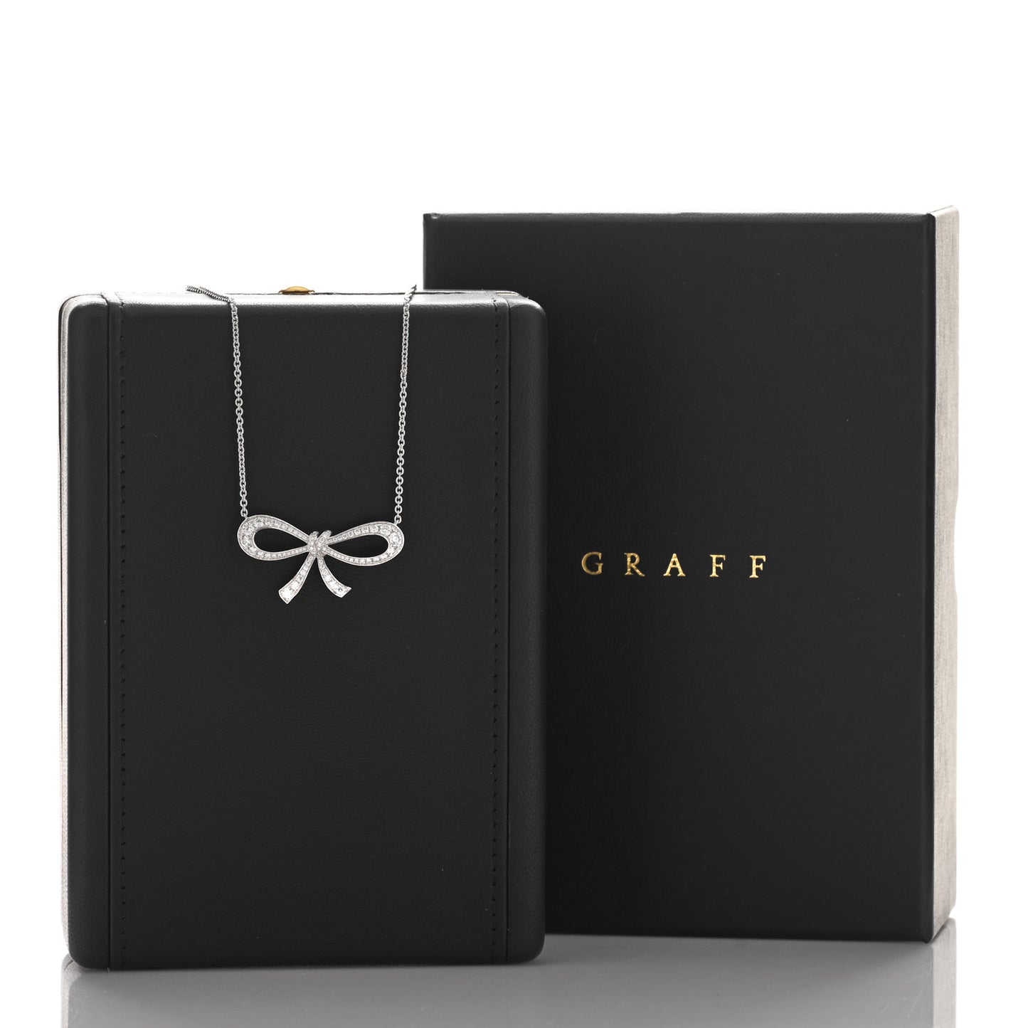 18K White Gold Diamond Tilda's Bow Mini Pendant Necklace