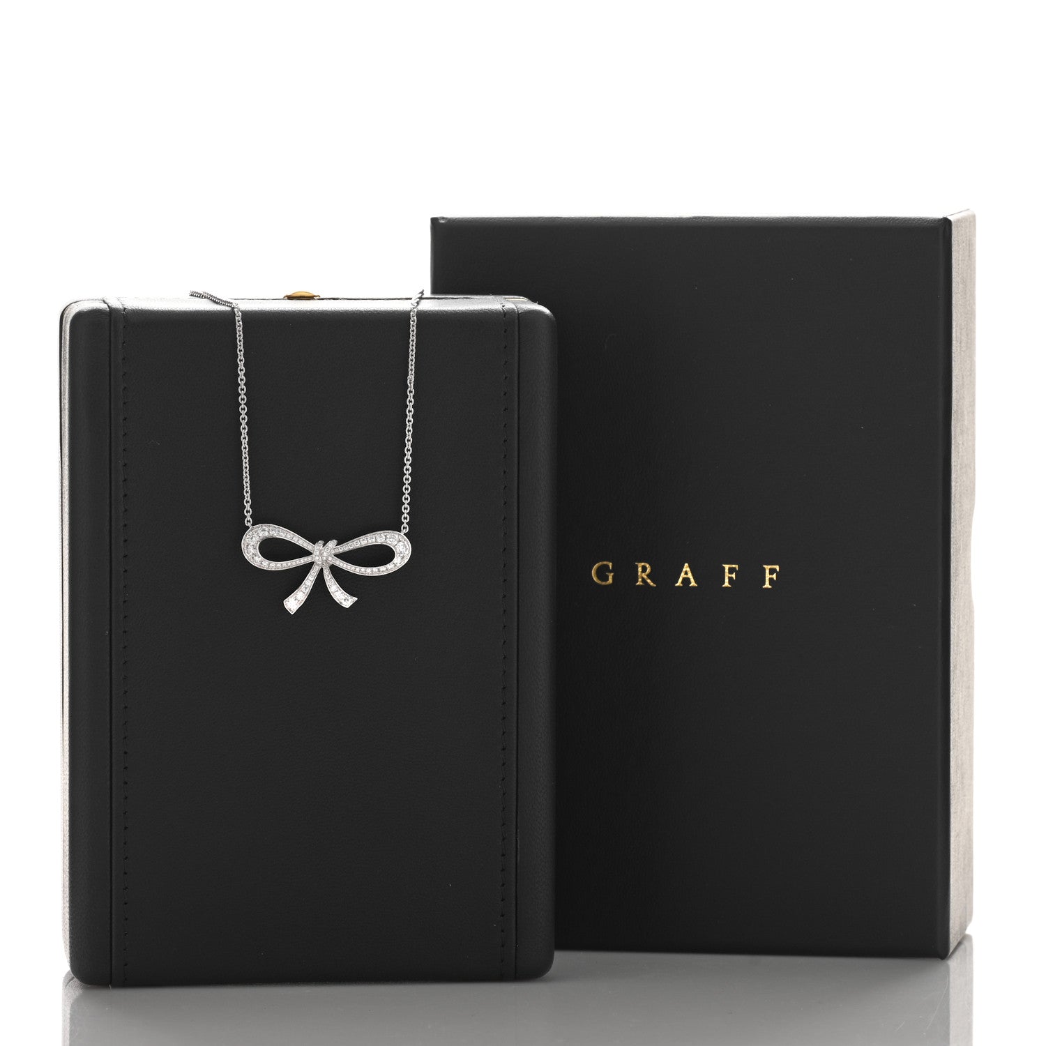 Graff 18K White Gold Diamond Tilda's Bow Mini Pendant Necklace 4 of 4