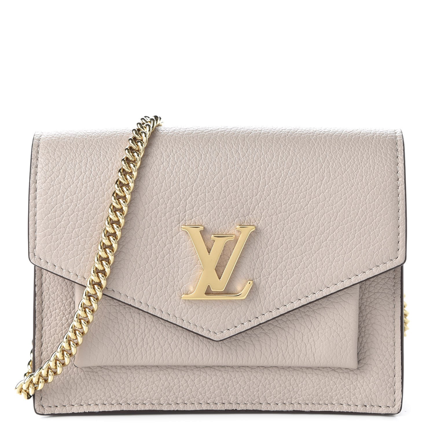 Louis Vuitton Soft Calfskin Mini My Lockme Chain Pochette Greige
