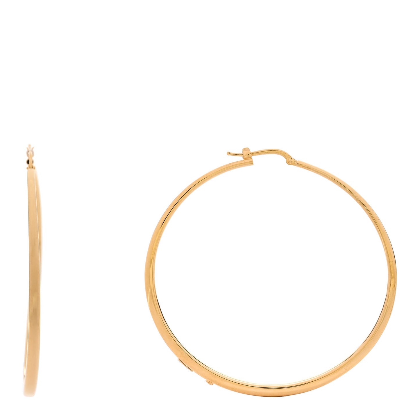 18K Yellow Gold XL Graduated Curved Hoop Earrings