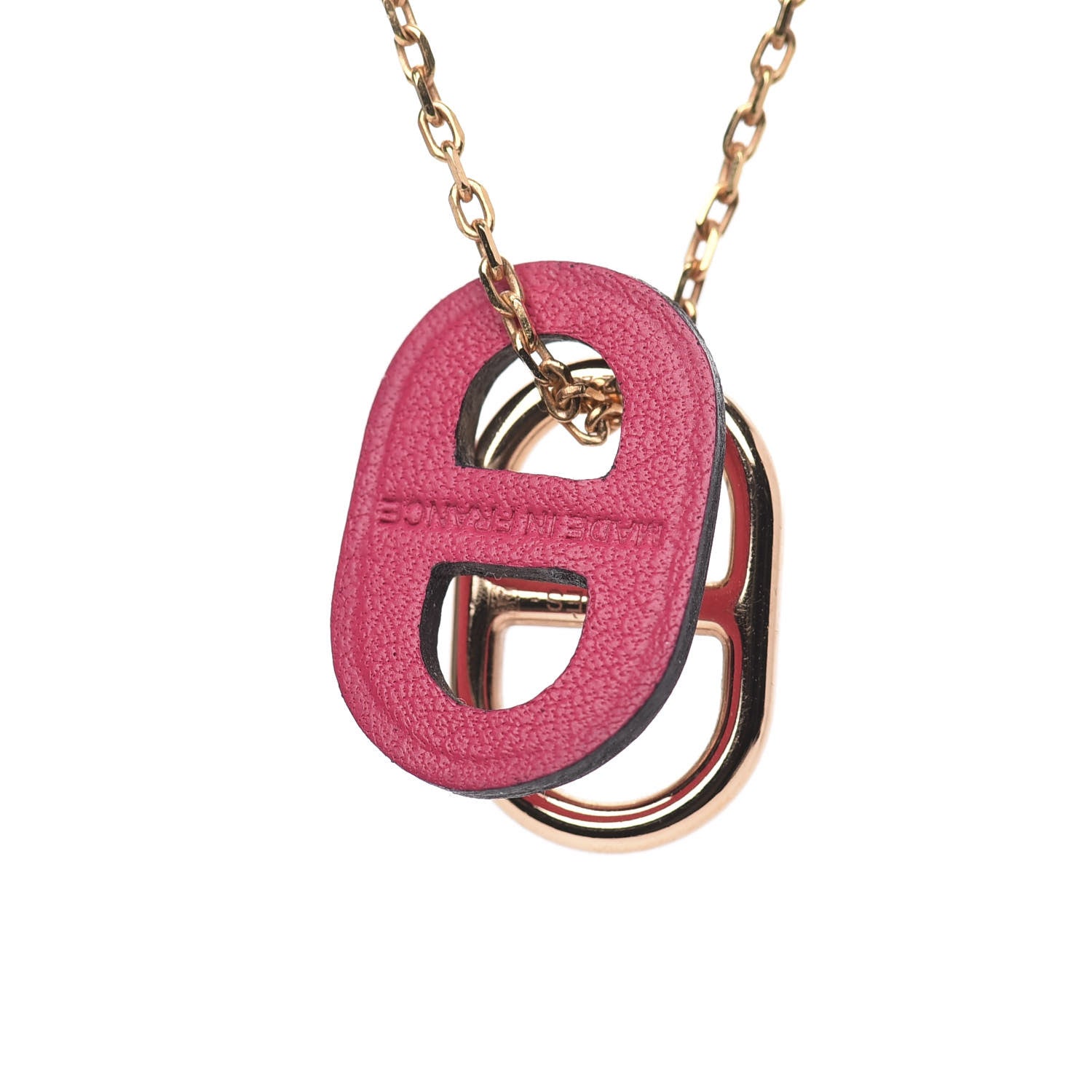 Hermes Swift O'Maillon Pendant Necklace Rose Mexico 4 of 5