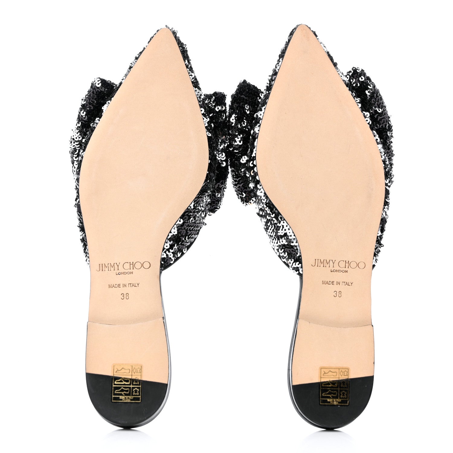 Jimmy Choo Sequin Georgia Mules 38 Black 5 of 7