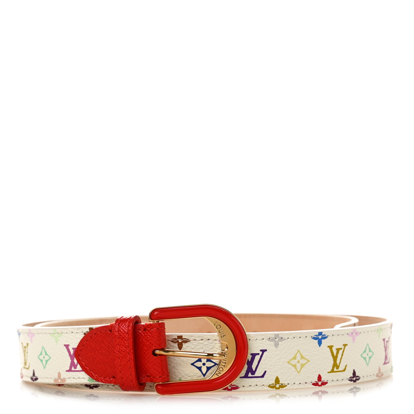 Monogram Multicolor Belt 80 32 White Red