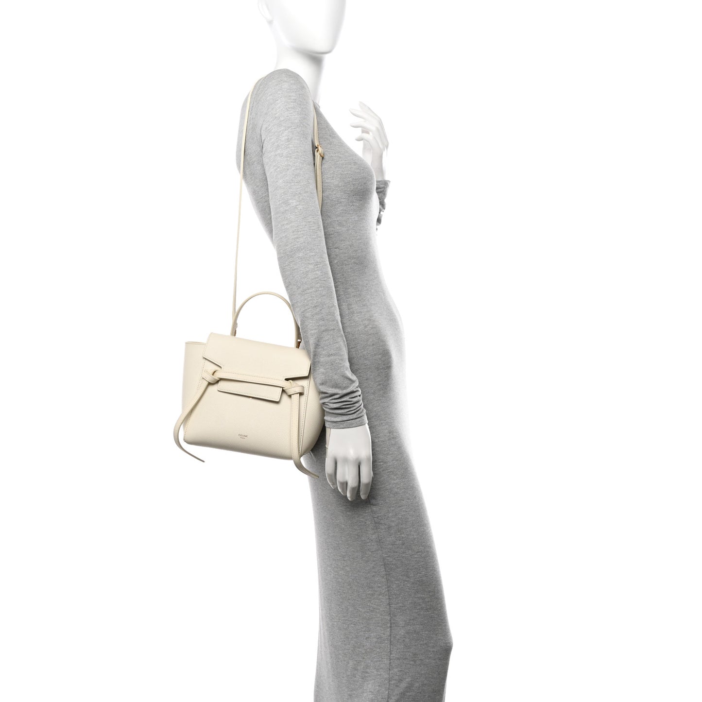 Grained Calfskin Nano Belt Bag Chalk